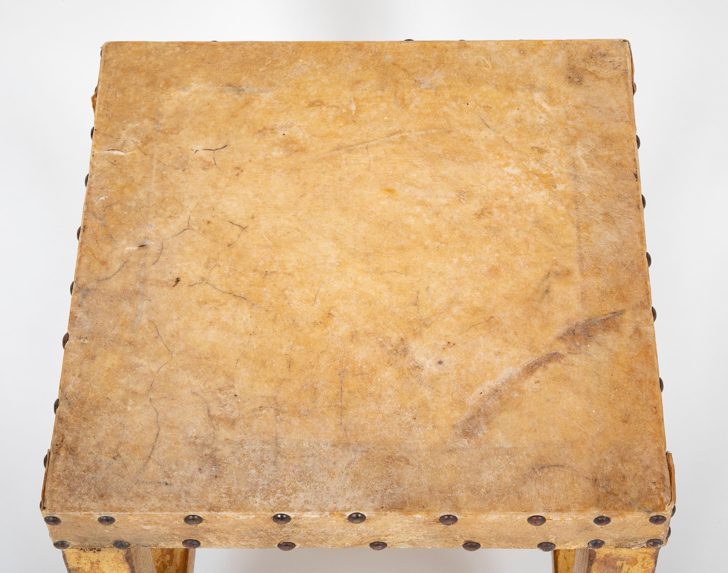 Charming Late 20th Century Small Side Table with Parchment Top