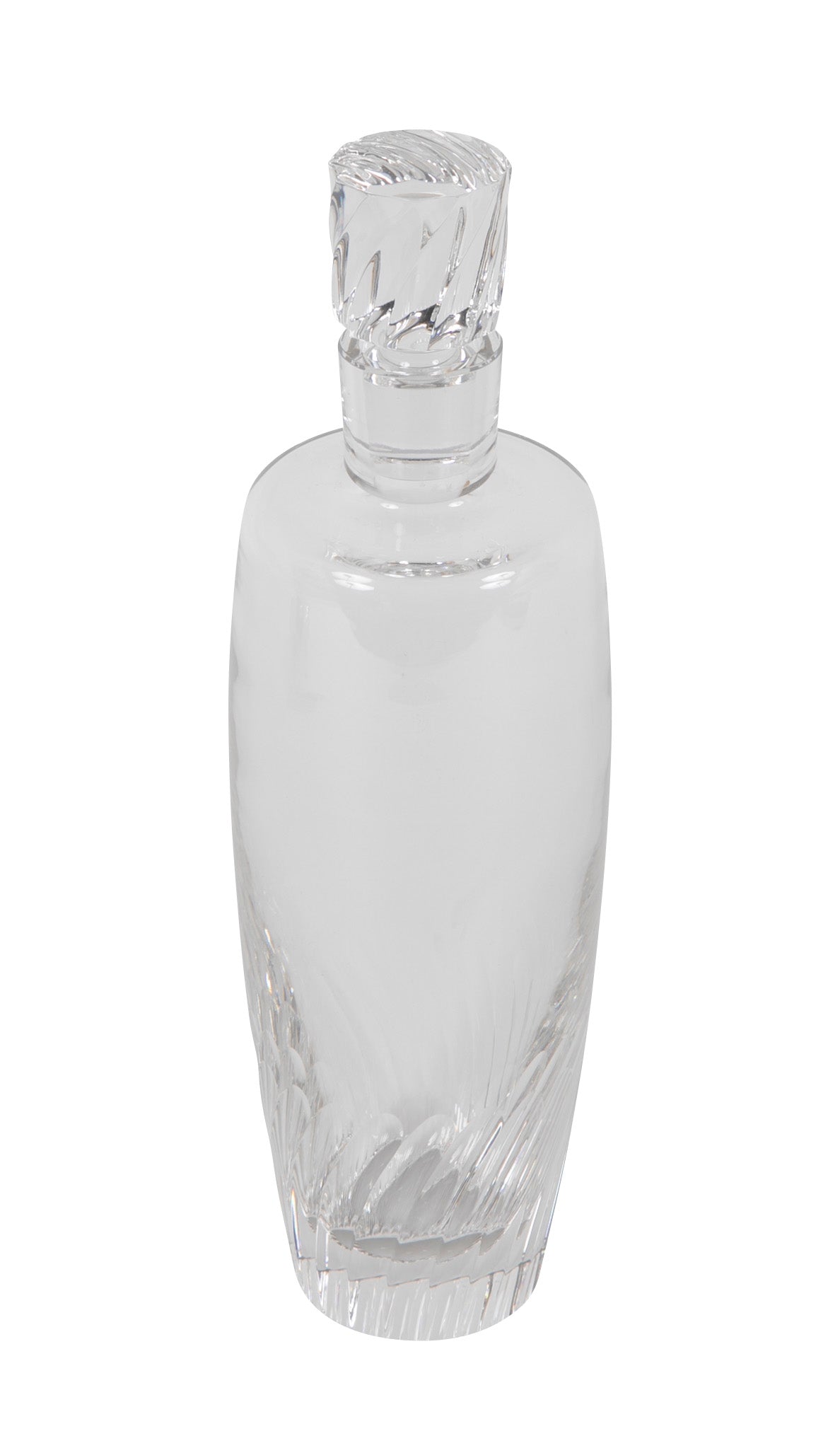 Steuben Crystal Decanter with Swirl Design to Base & Stopper