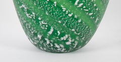 Green Art Glass Vase by Japanese Master Glass Artist Hisatoshi Iwata