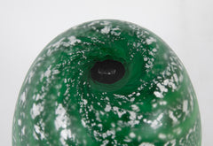 Green Art Glass Vase by Japanese Master Glass Artist Hisatoshi Iwata