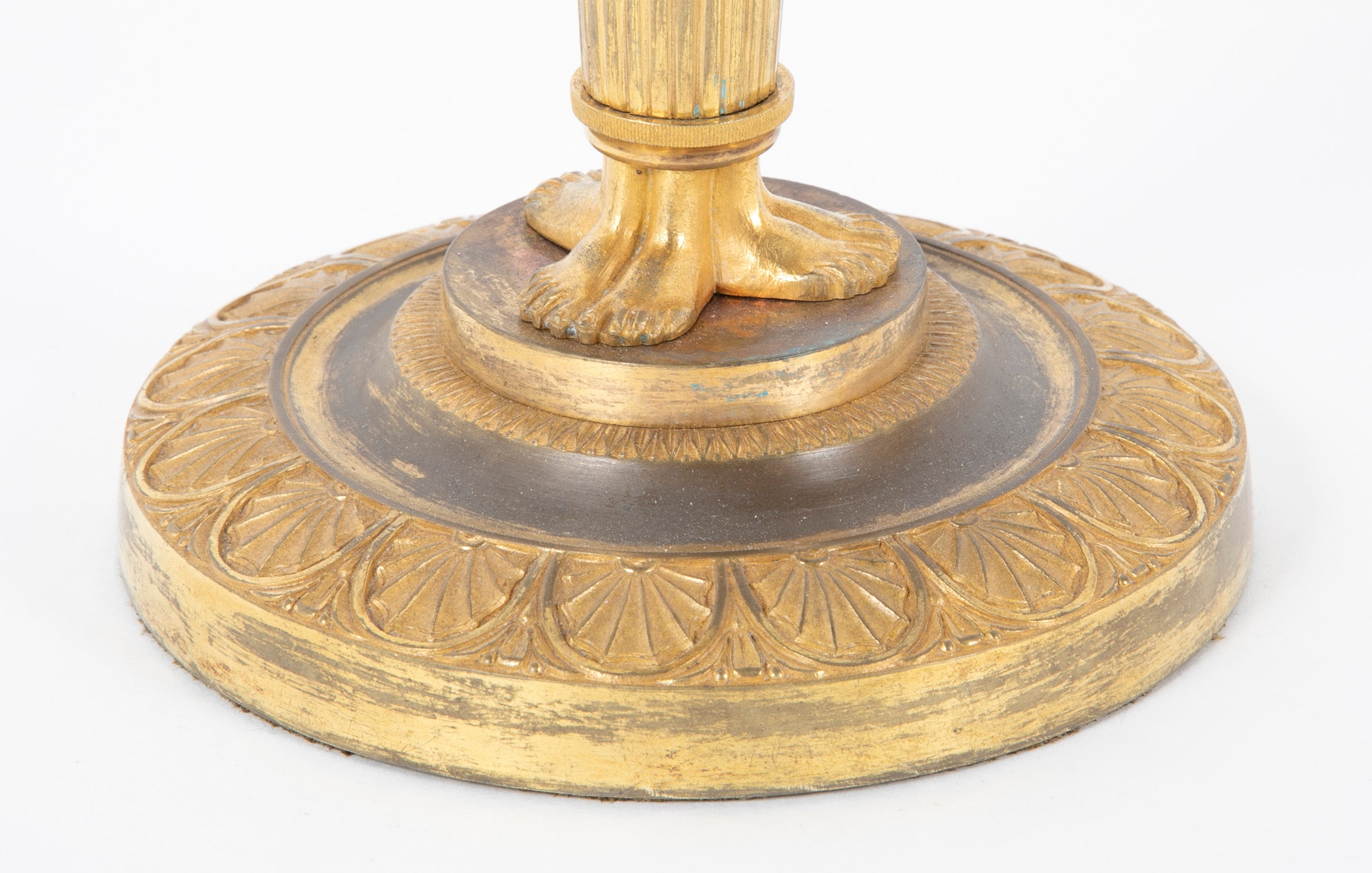Pair of French Consulat Ormolu Candlesticks