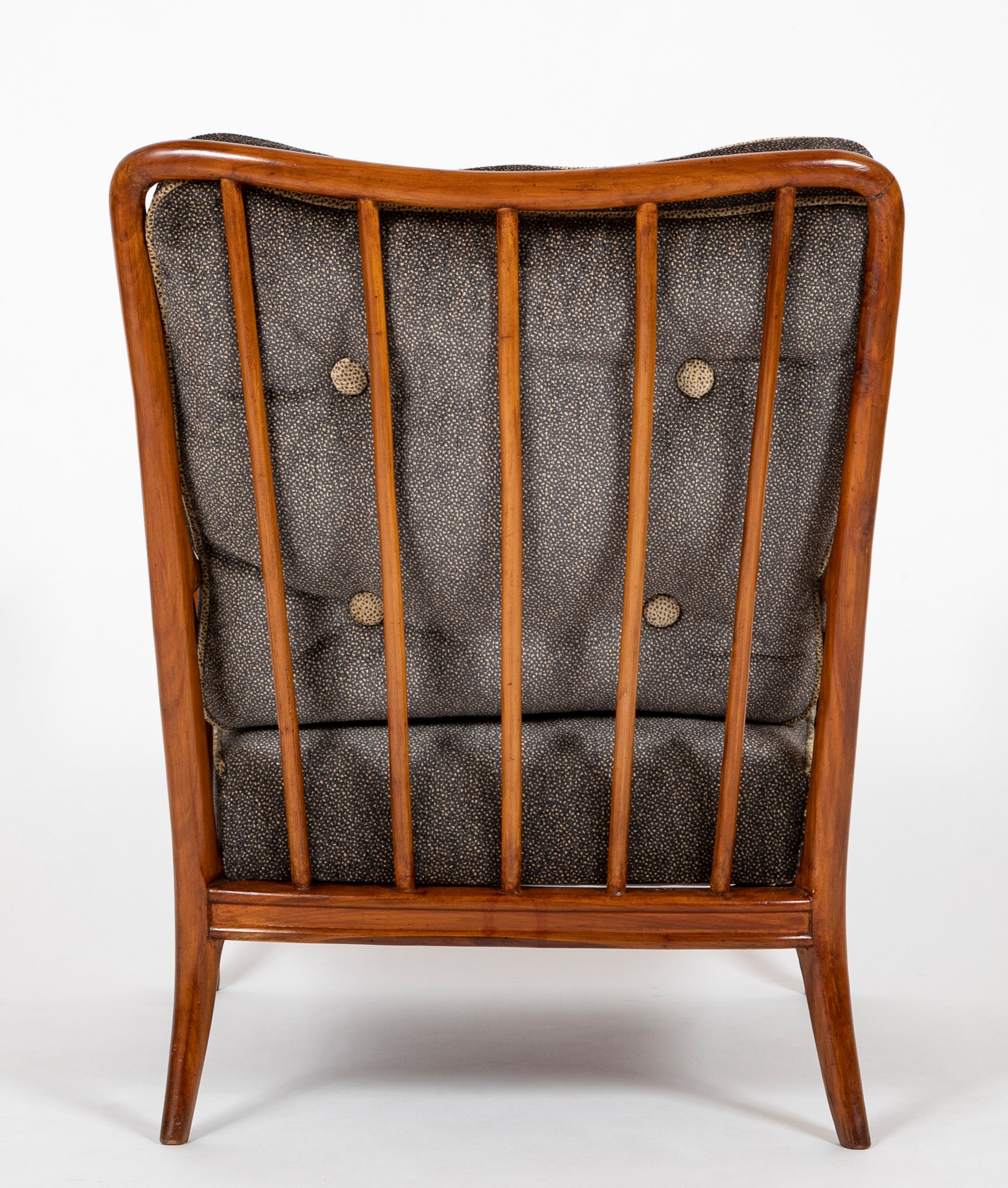 A Pair of Mid-Century Open Arm Chairs with Ottomans Attributed to Paolo Buffa
