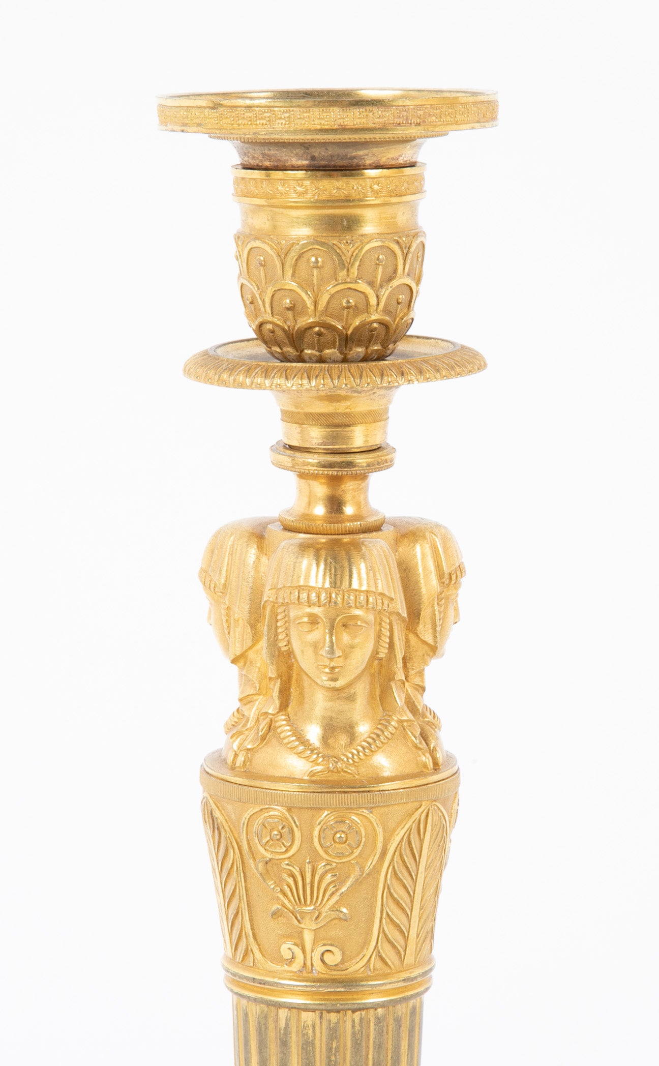 Pair of French Consulat Ormolu Candlesticks