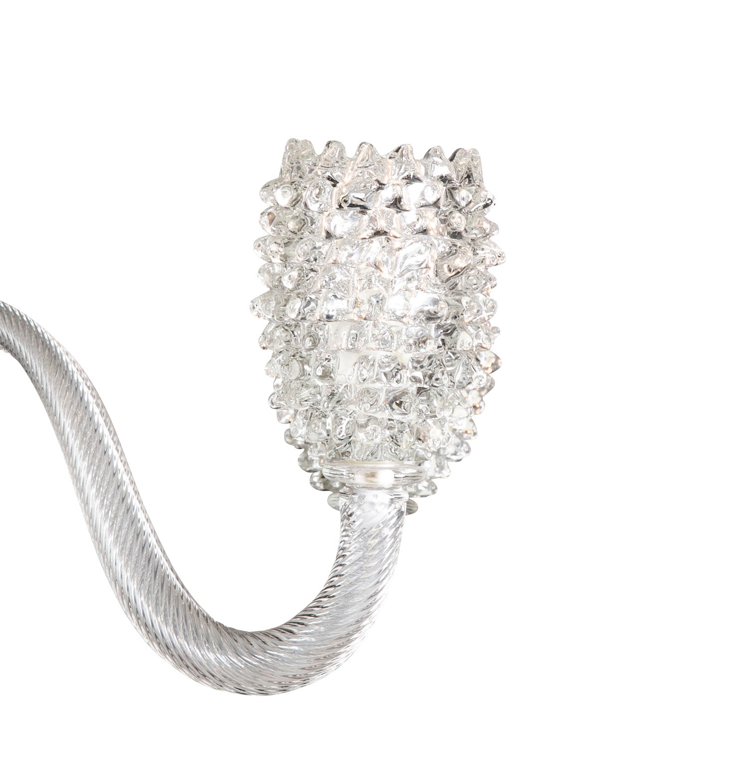 Italian Mid-Century Rostrato Glass Chandelier Attributed to Barovier & Toso