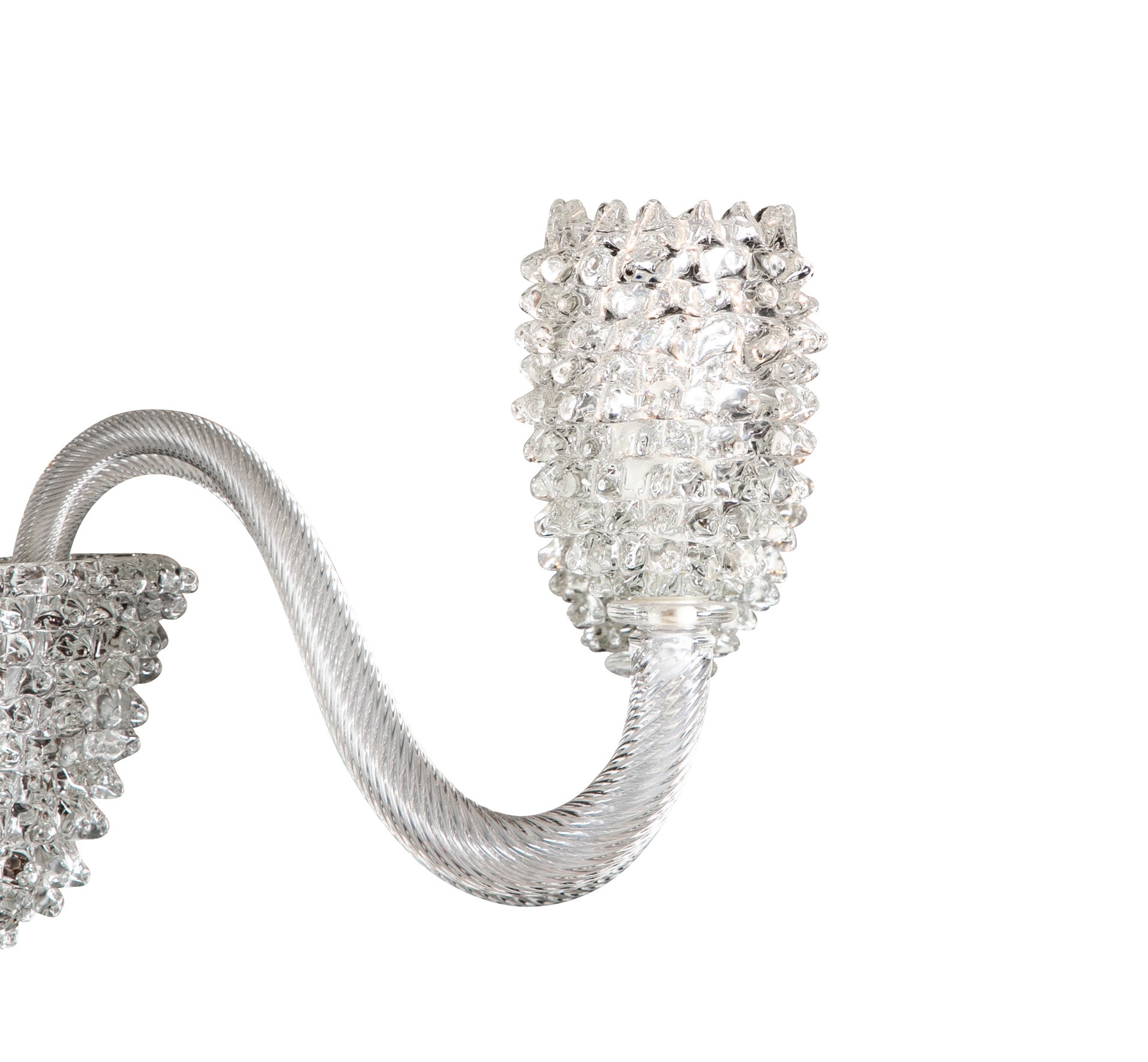 Italian Mid-Century Rostrato Glass Chandelier Attributed to Barovier & Toso