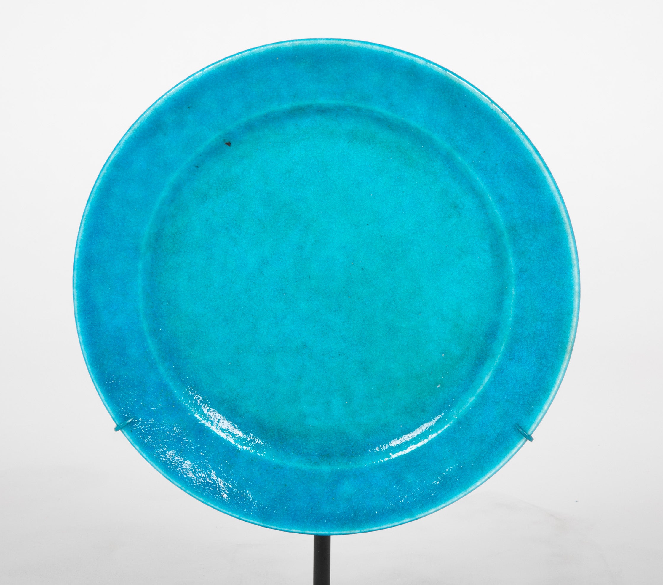 French Brilliant Blue Glazed Charger Designed by La Chenal