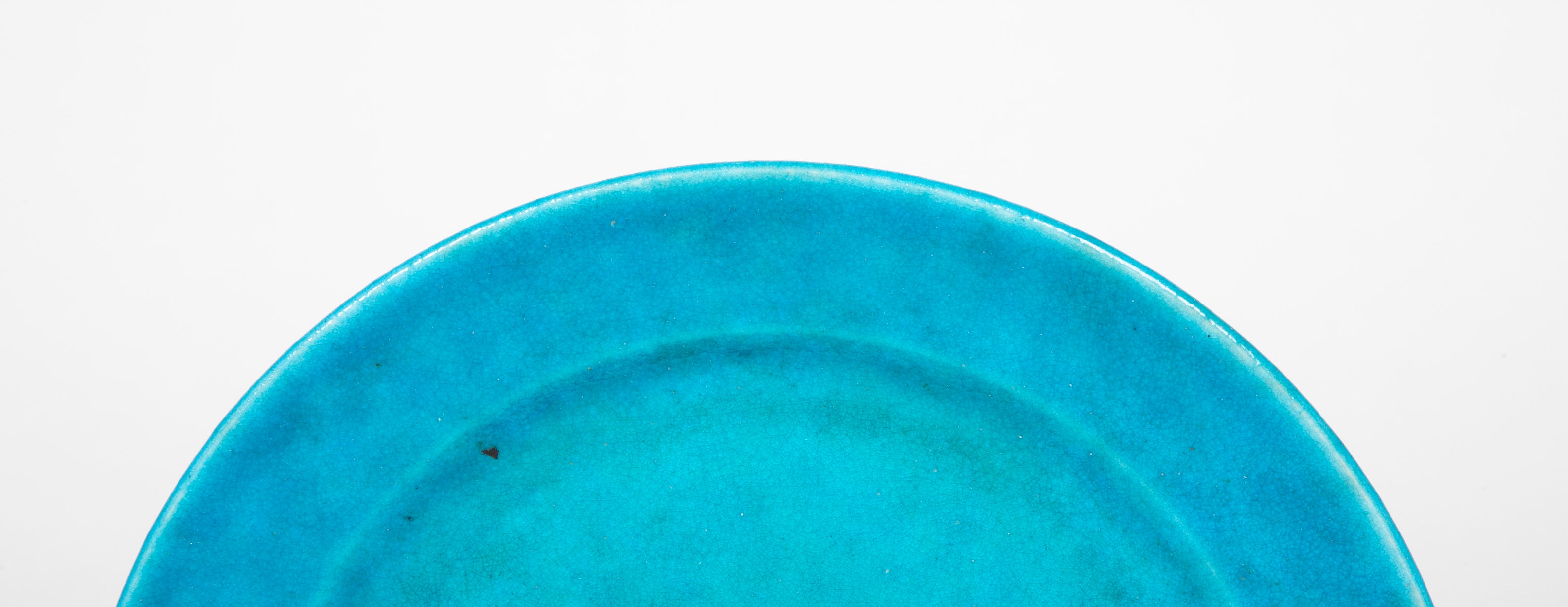 French Brilliant Blue Glazed Charger Designed by La Chenal