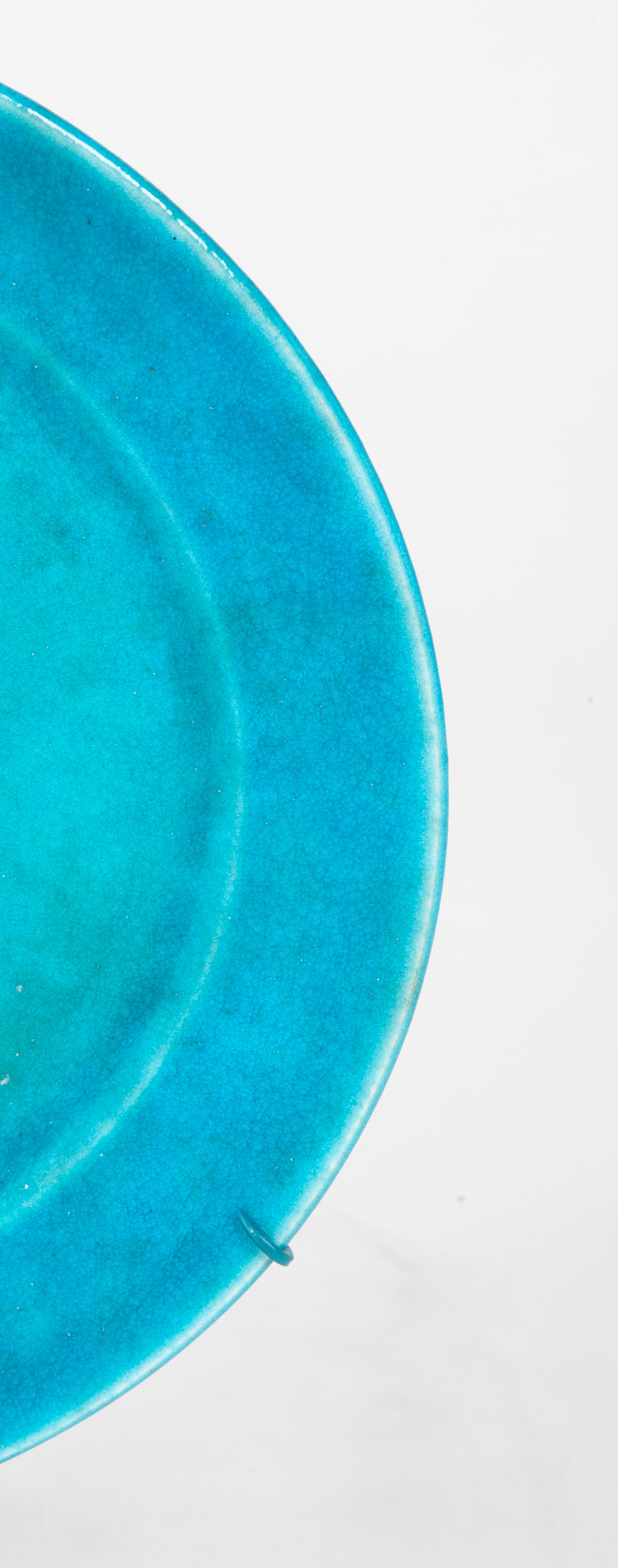 French Brilliant Blue Glazed Charger Designed by La Chenal