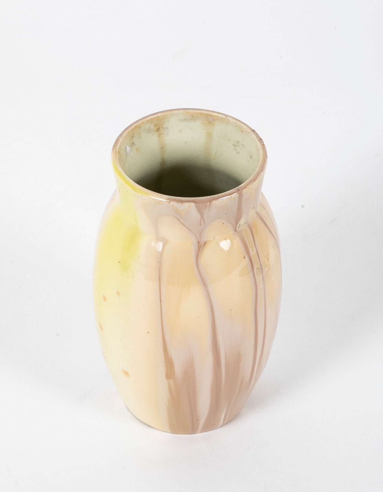 Pierre Adrien Dalpayrat Ovoid Vase with Upright Collar and Brown & Beige Glaze