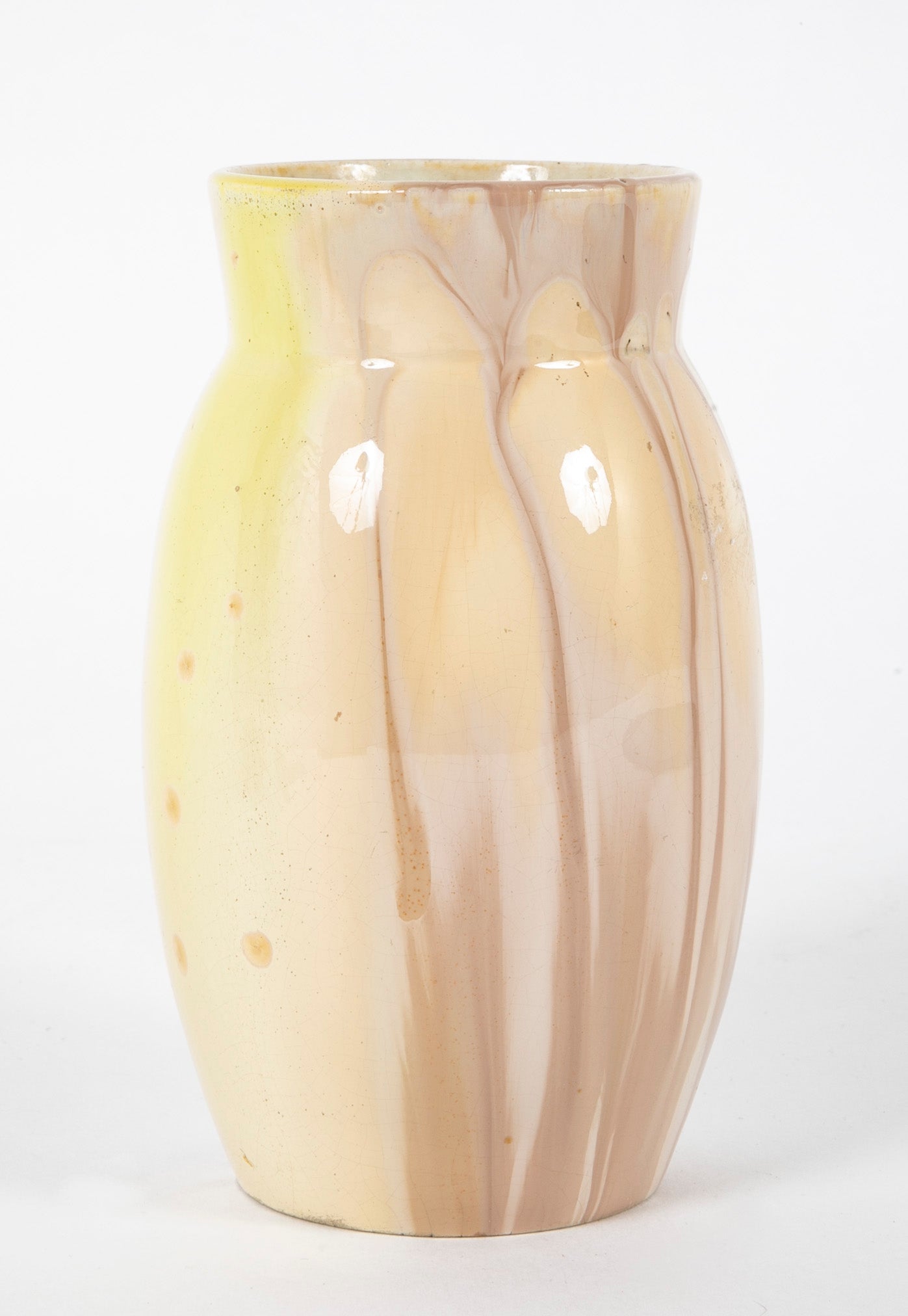 Pierre Adrien Dalpayrat Ovoid Vase with Upright Collar and Brown & Beige Glaze