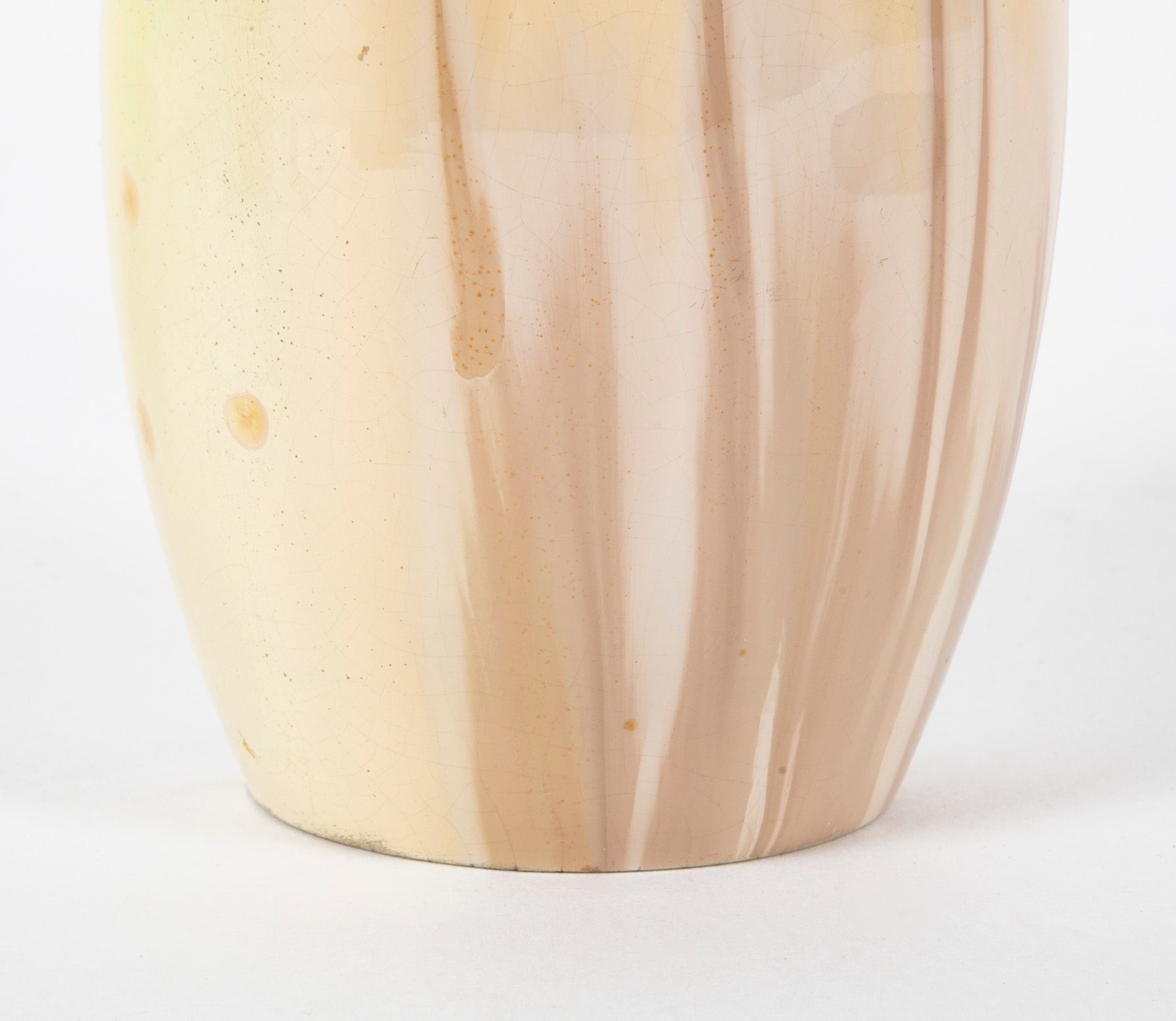 Pierre Adrien Dalpayrat Ovoid Vase with Upright Collar and Brown & Beige Glaze