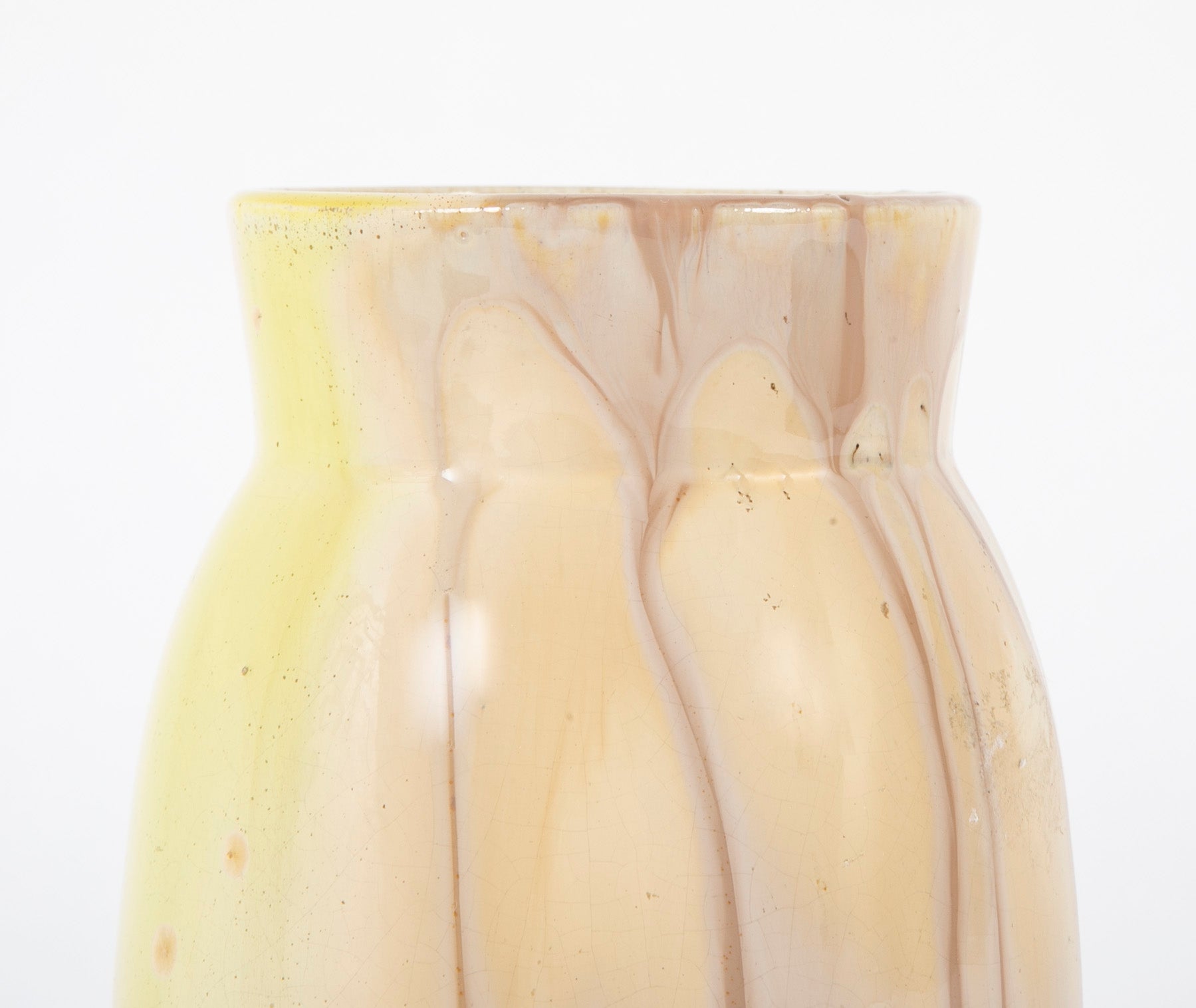 Pierre Adrien Dalpayrat Ovoid Vase with Upright Collar and Brown & Beige Glaze