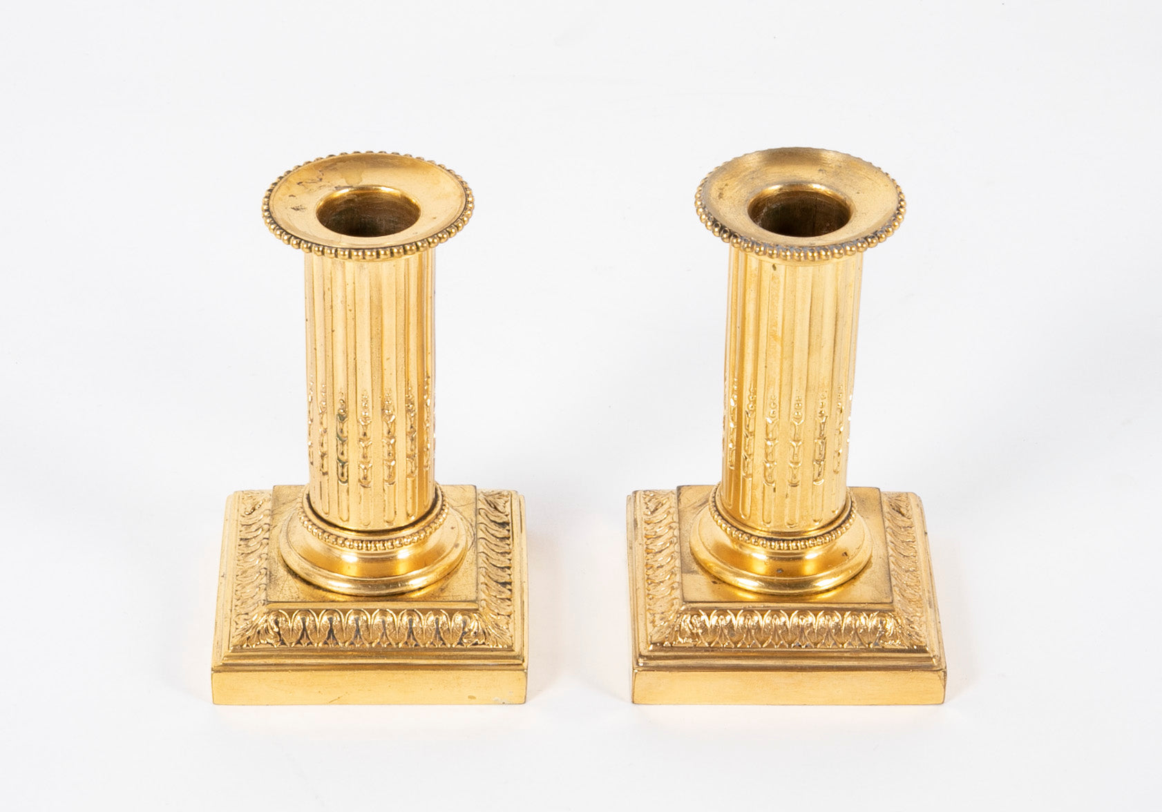 Pair of French 19th Century Neoclassical Candlesticks Stamped Cailar Bayard