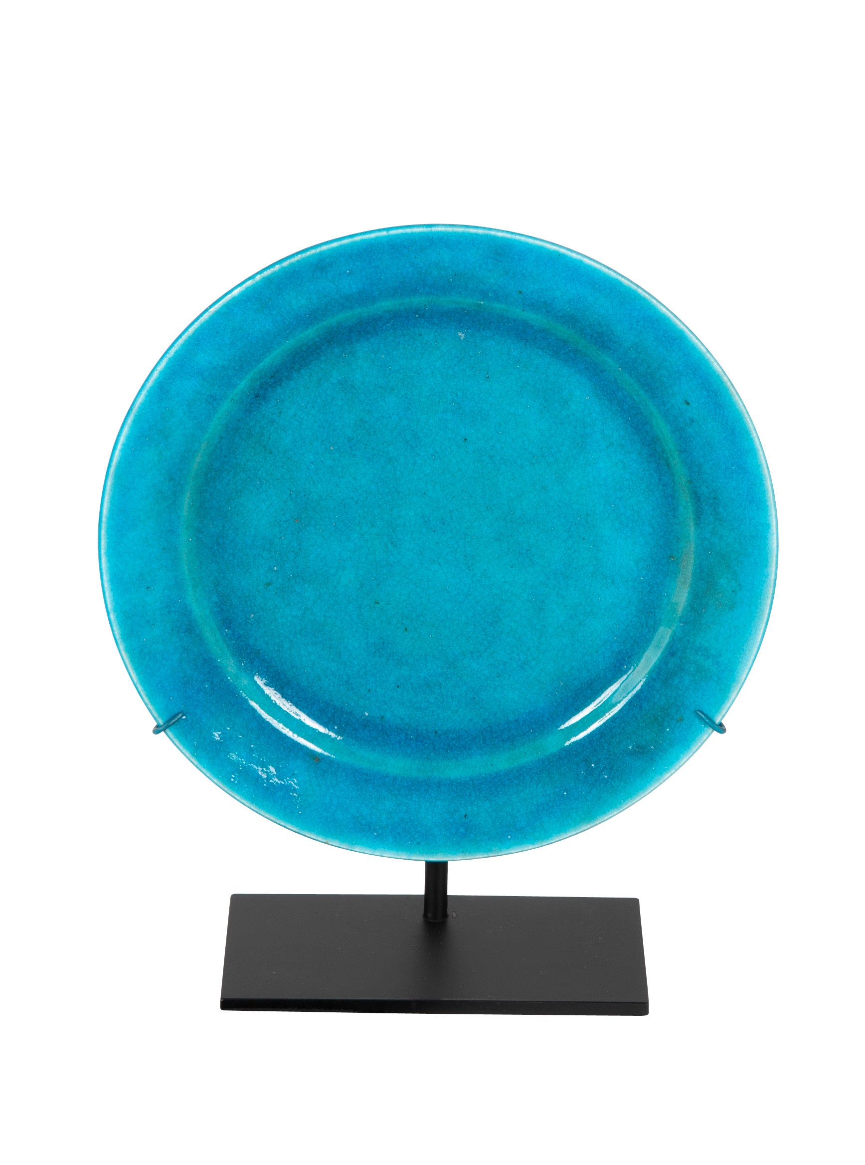 French Brilliant Blue Glazed Charger Designed by La Chenal