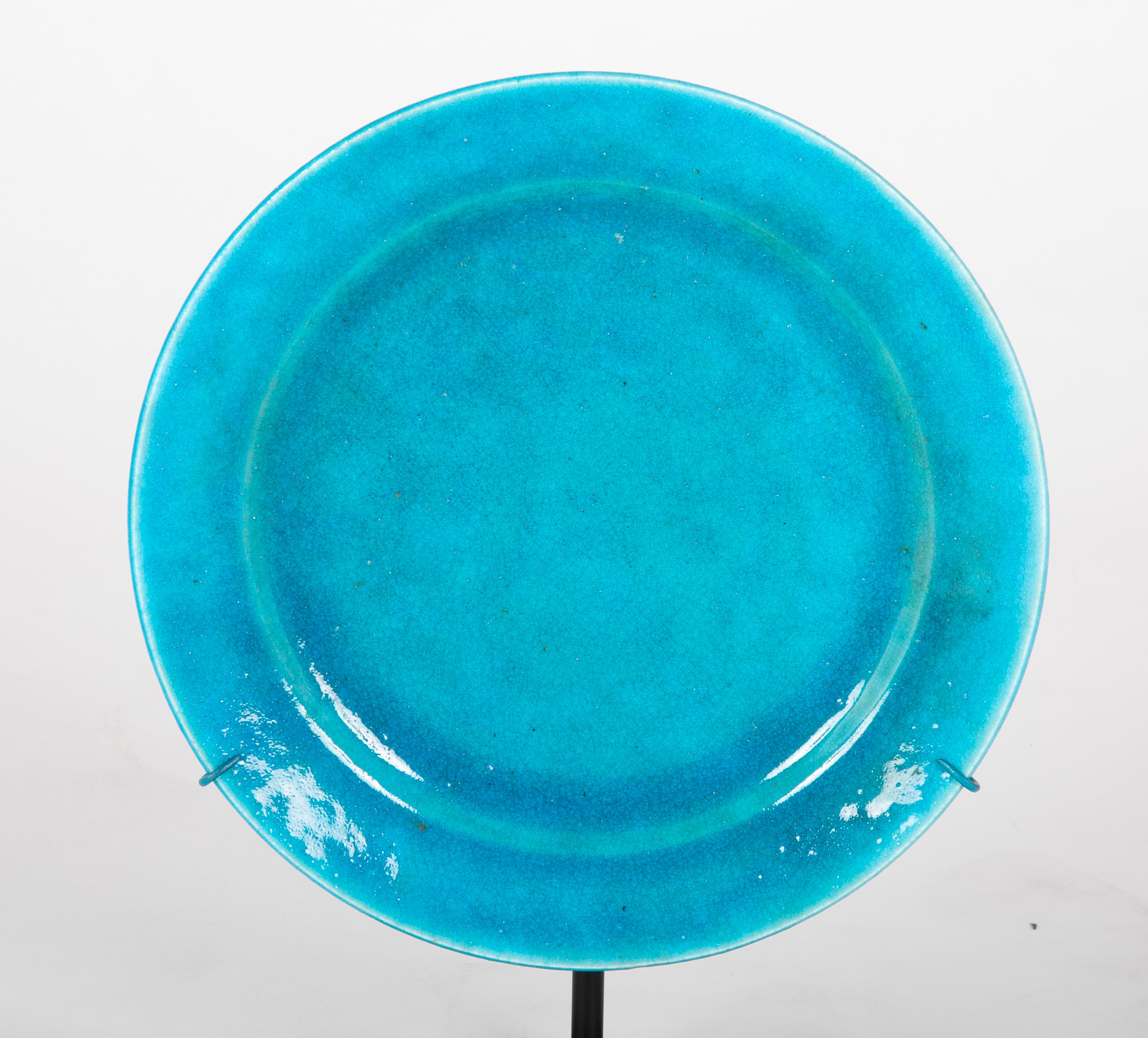 French Brilliant Blue Glazed Charger Designed by La Chenal