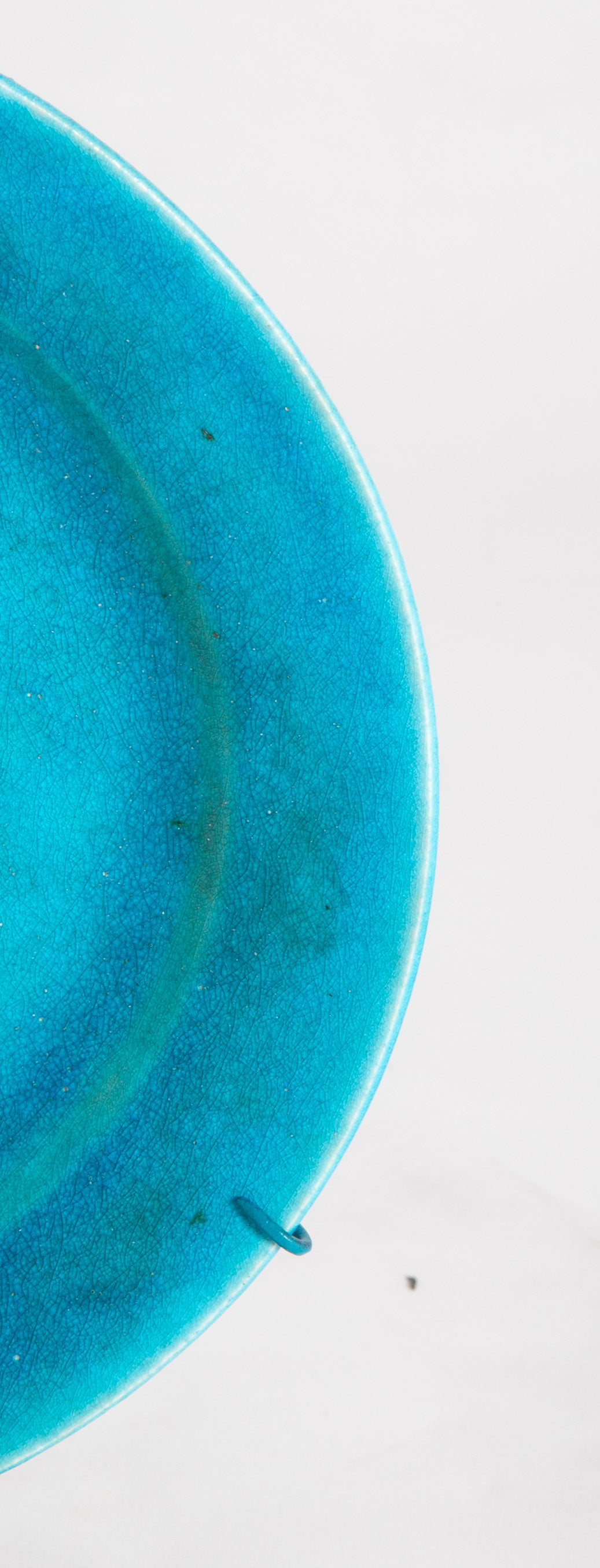 French Brilliant Blue Glazed Charger Designed by La Chenal