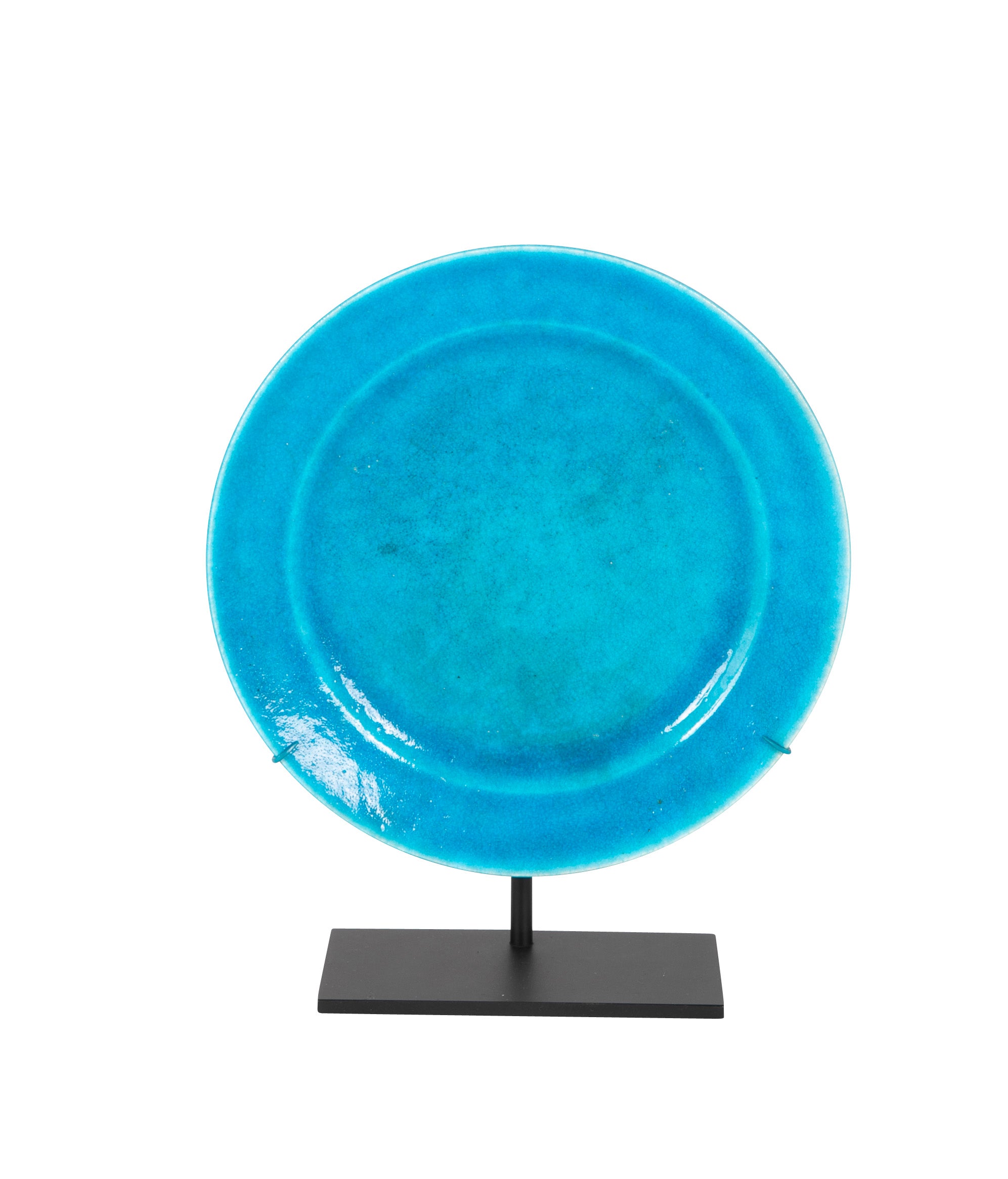 French Brilliant Blue Glazed Charger Designed by La Chenal