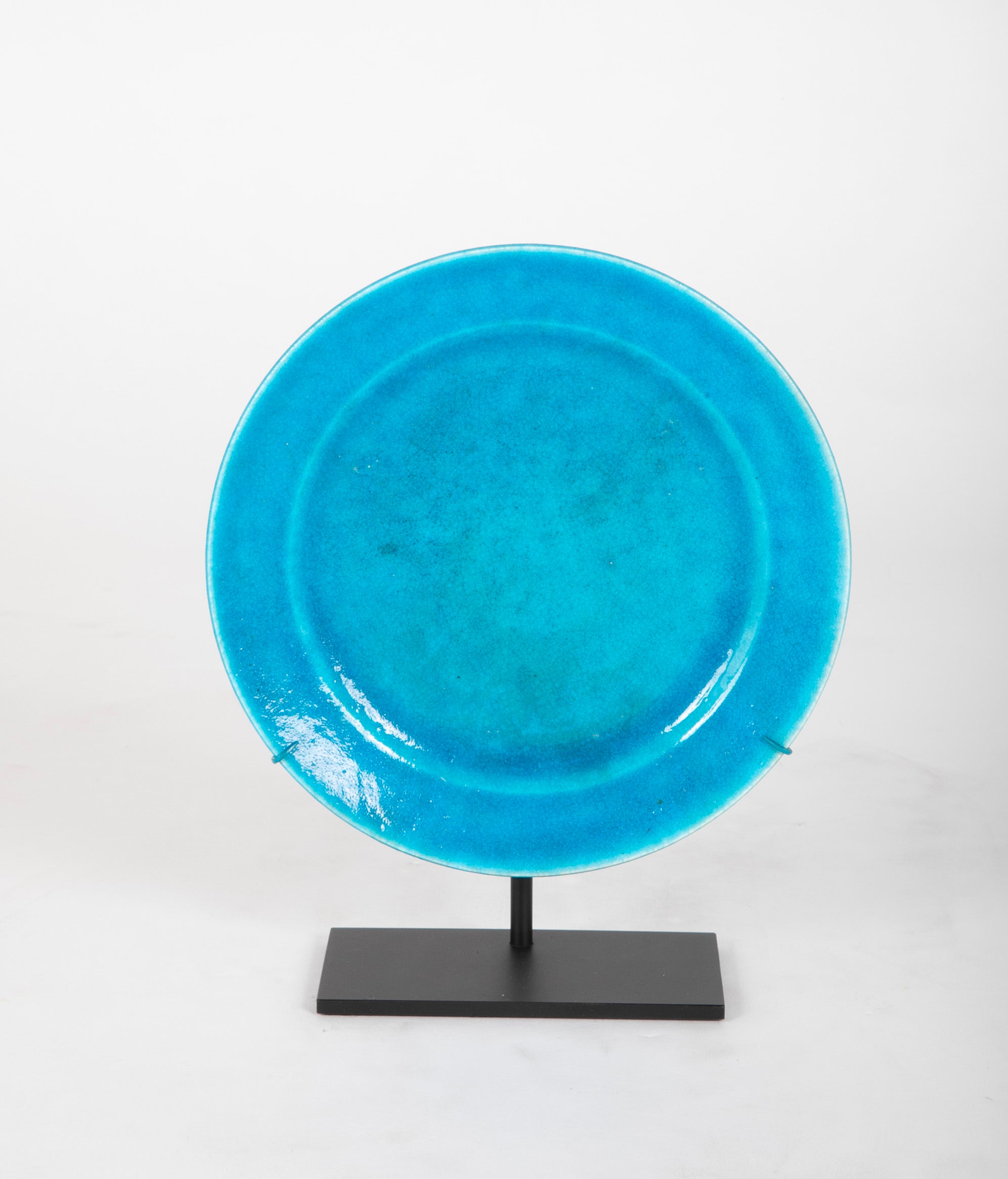 French Brilliant Blue Glazed Charger Designed by La Chenal
