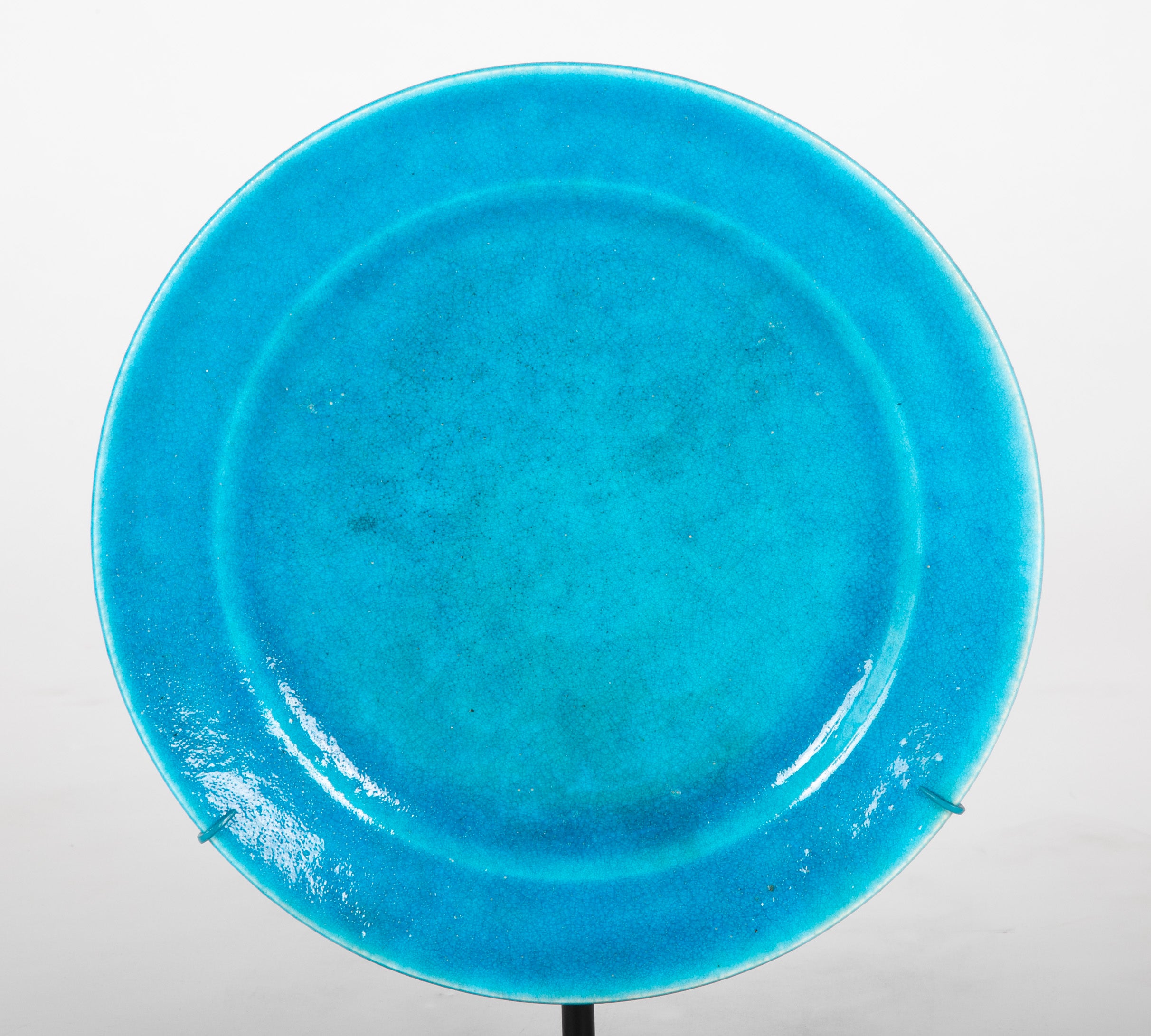 French Brilliant Blue Glazed Charger Designed by La Chenal