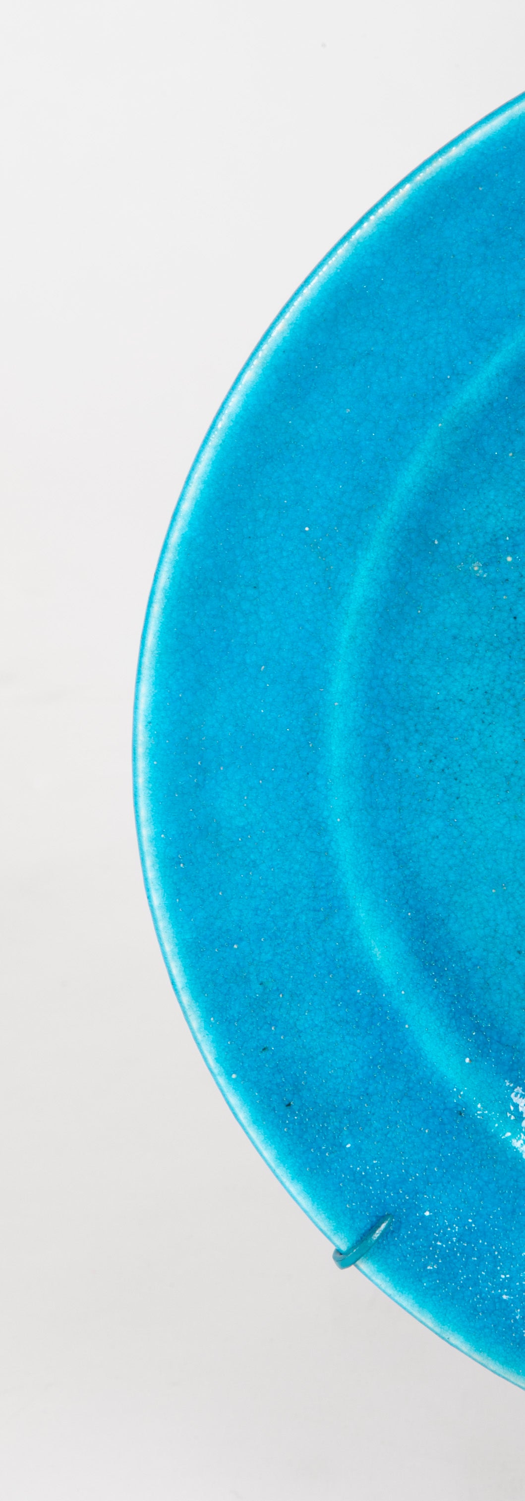 French Brilliant Blue Glazed Charger Designed by La Chenal