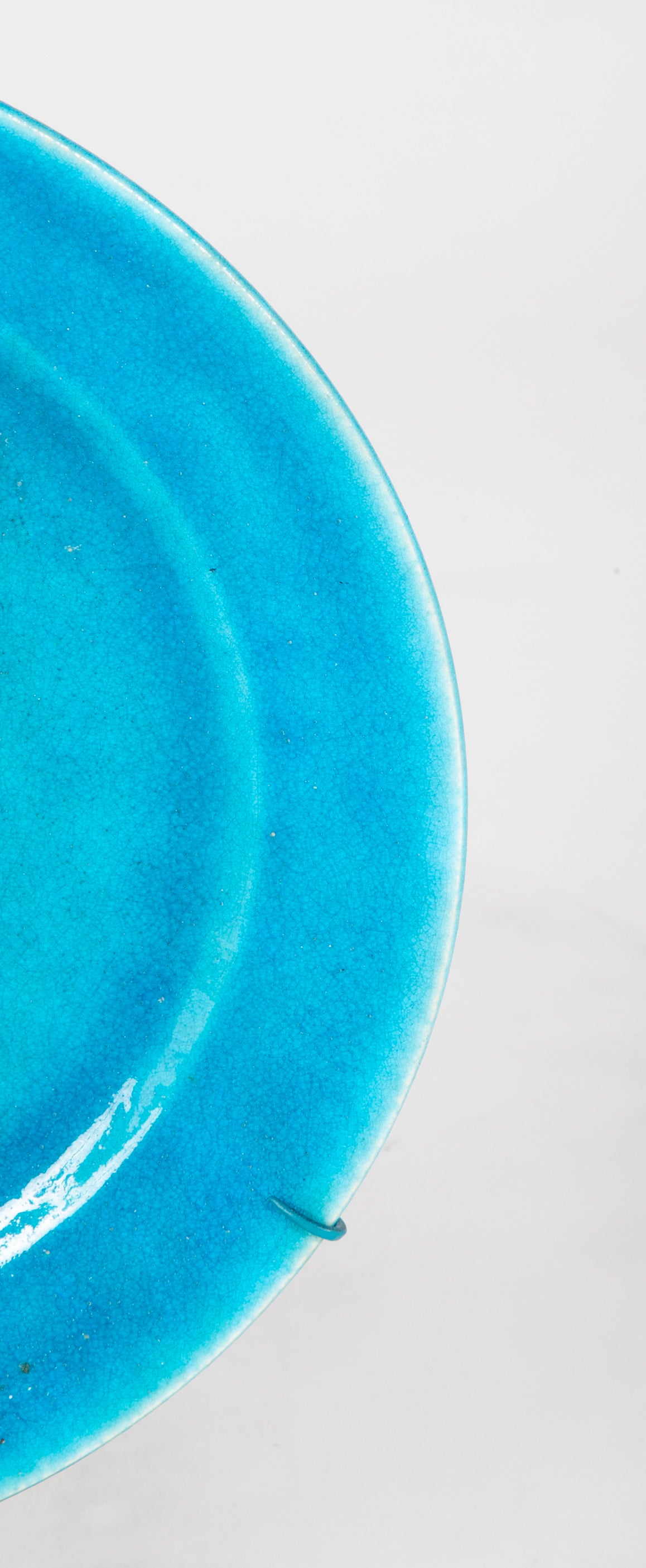 French Brilliant Blue Glazed Charger Designed by La Chenal