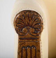 Irish Regency Carved Walnut Armchair