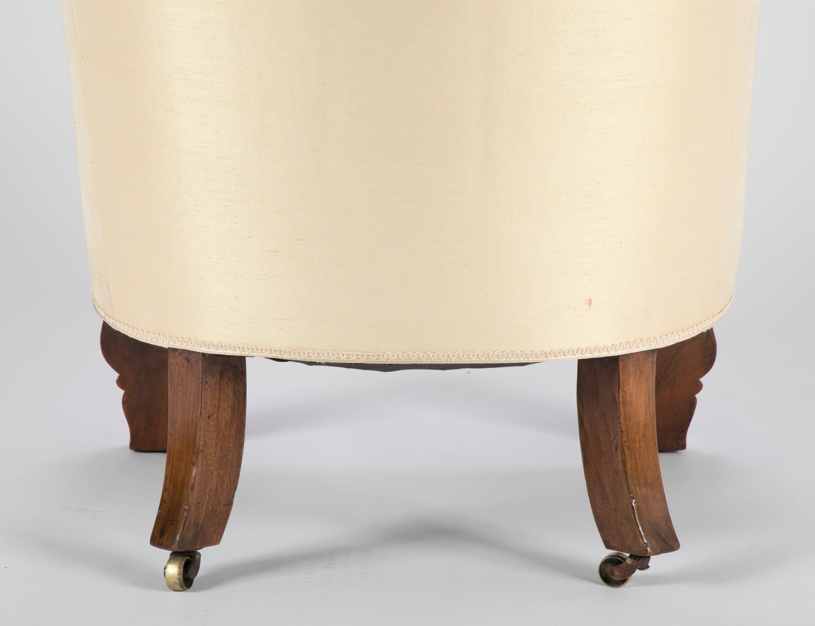 Irish Regency Carved Walnut Armchair