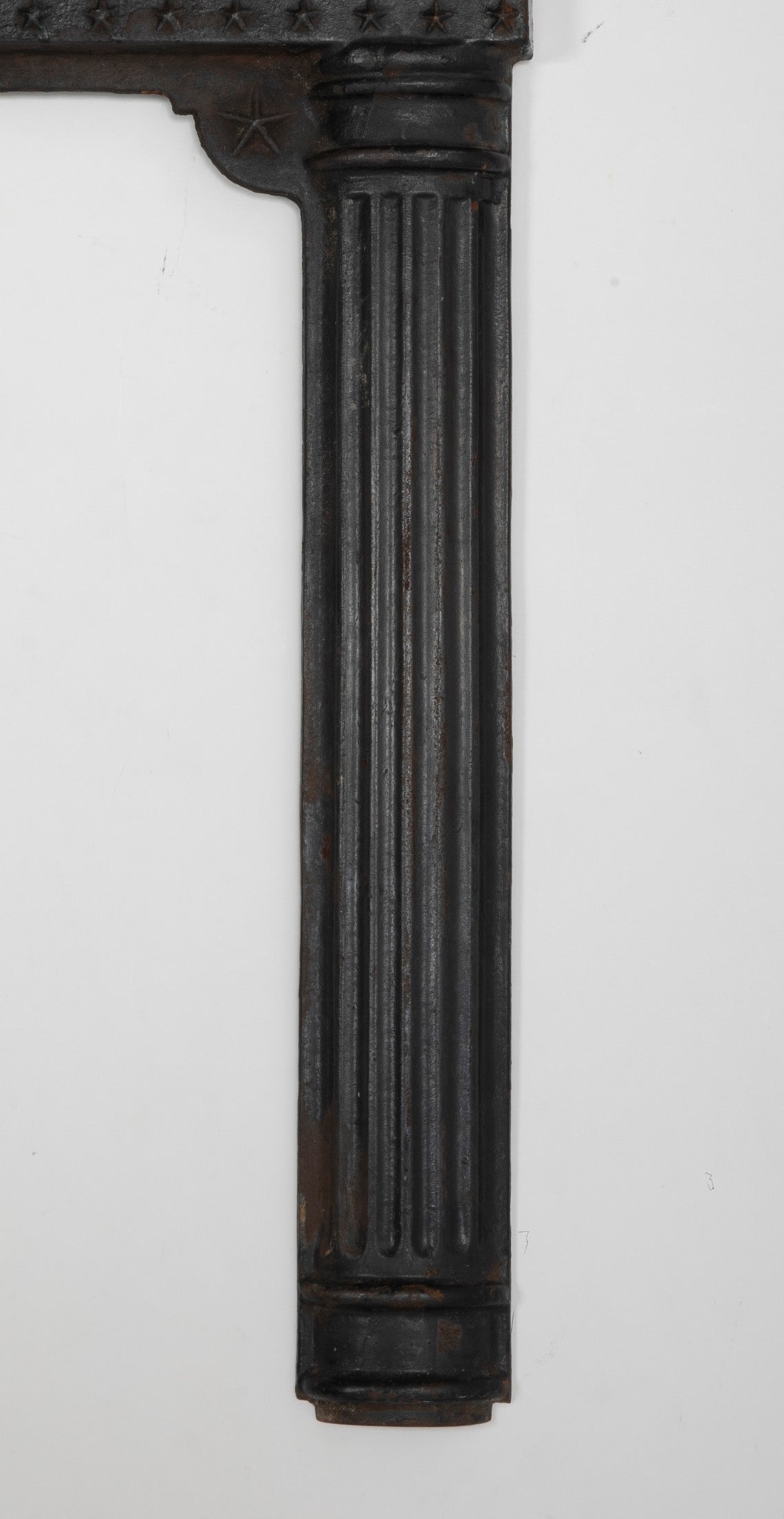 A Piece of an American Cast Iron Stove with Eagle, Wisdom Lamps & Evergreens