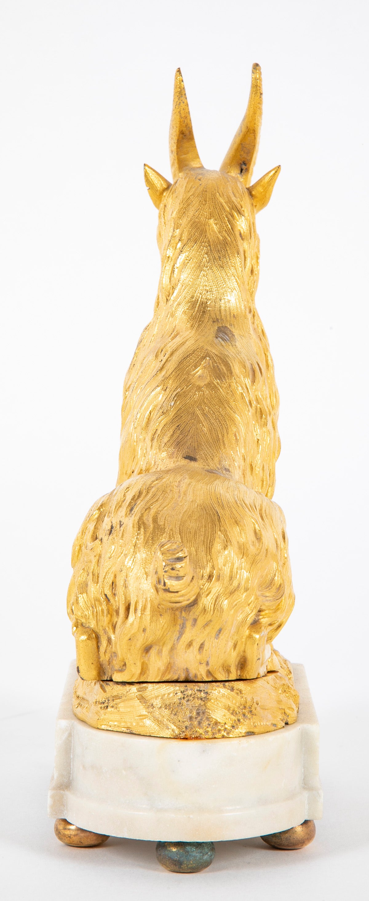 Early 19th Century Pair of Ormolu Goats on Marble Bases