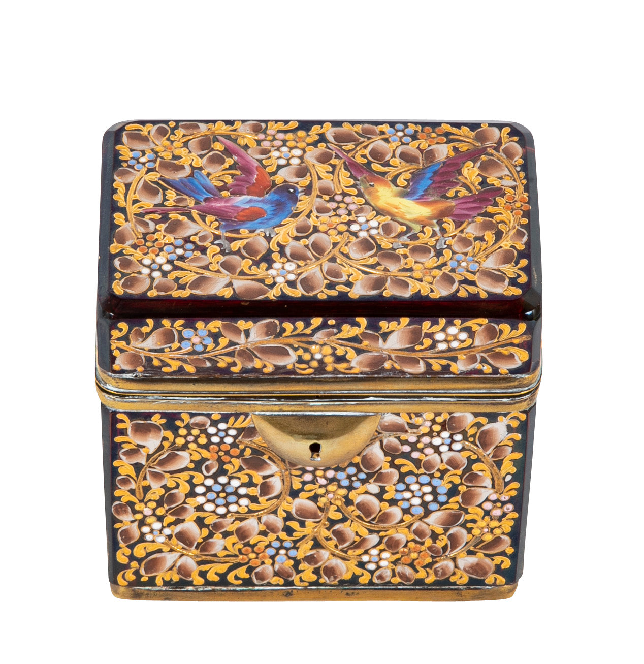 A 19th Century Moser Enameled Glass Box