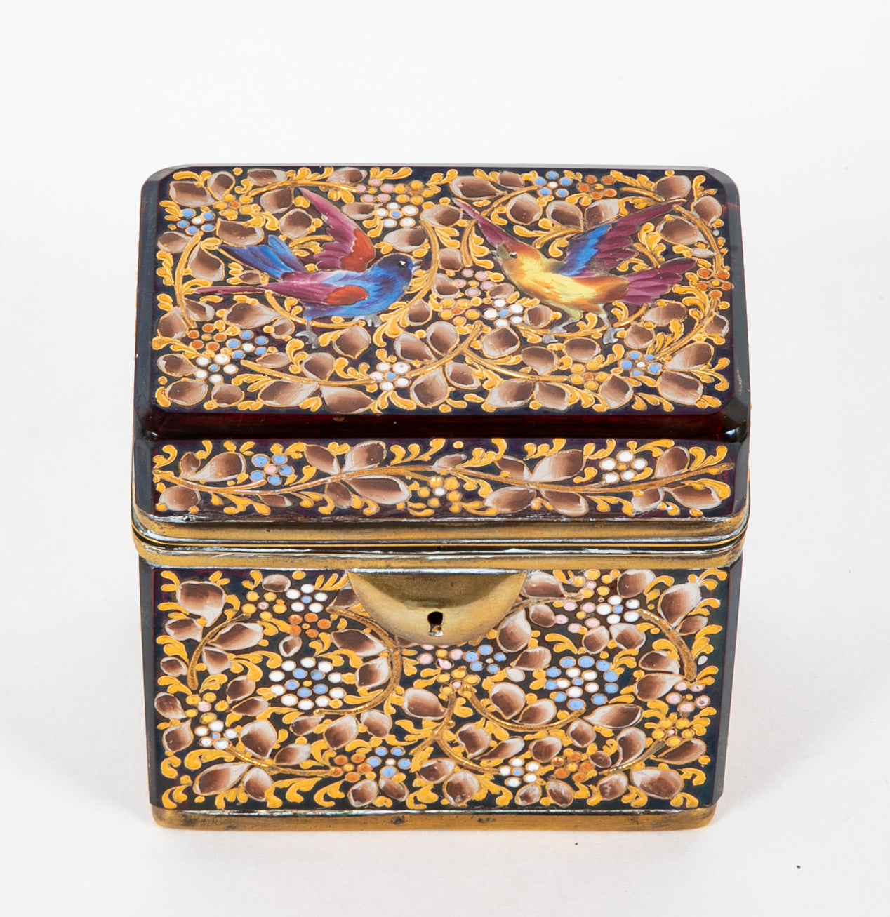 A 19th Century Moser Enameled Glass Box