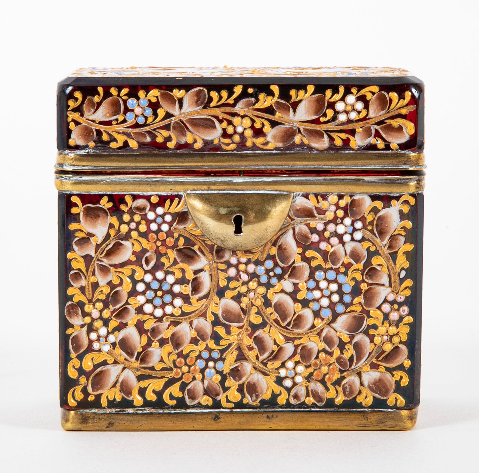 A 19th Century Moser Enameled Glass Box