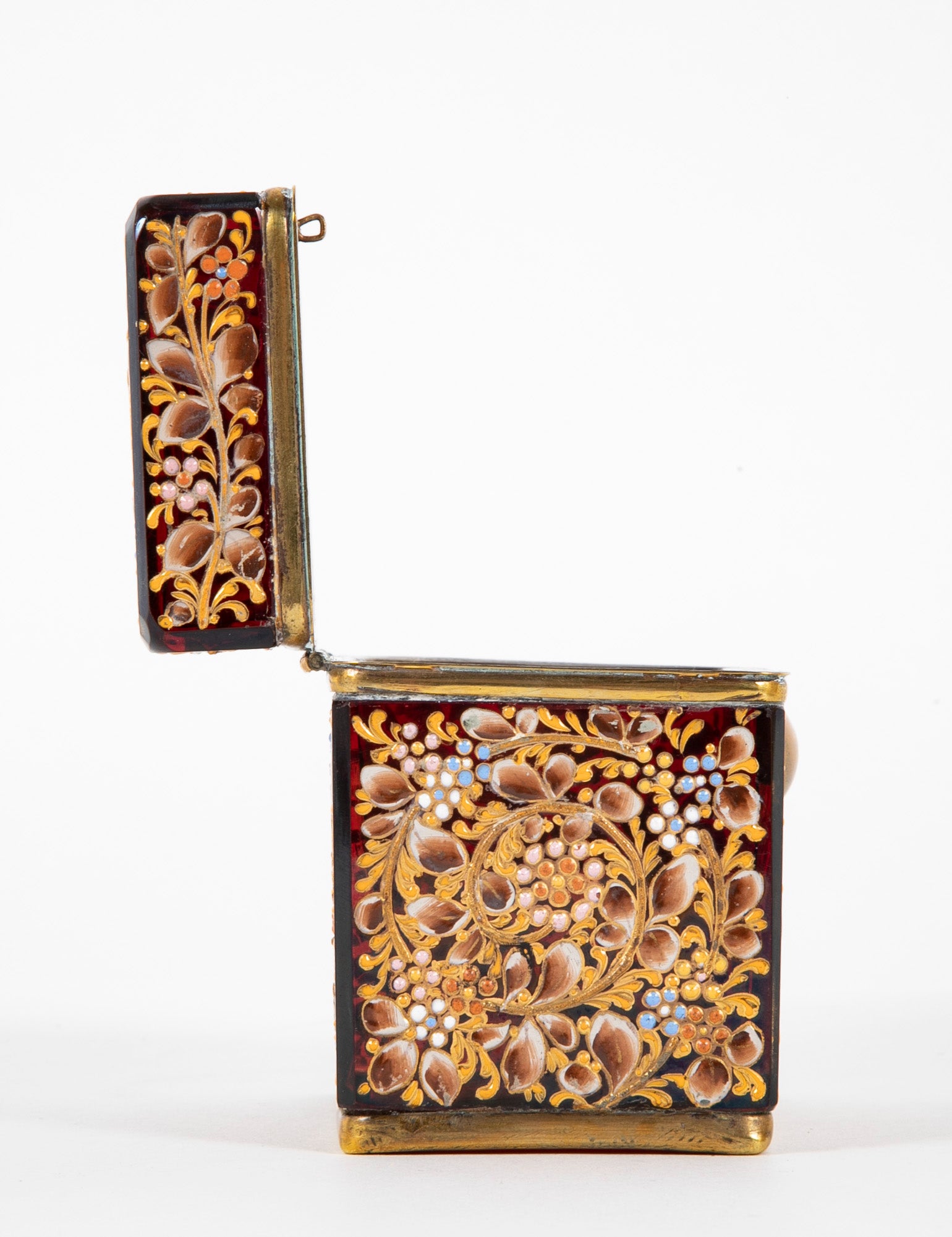 A 19th Century Moser Enameled Glass Box