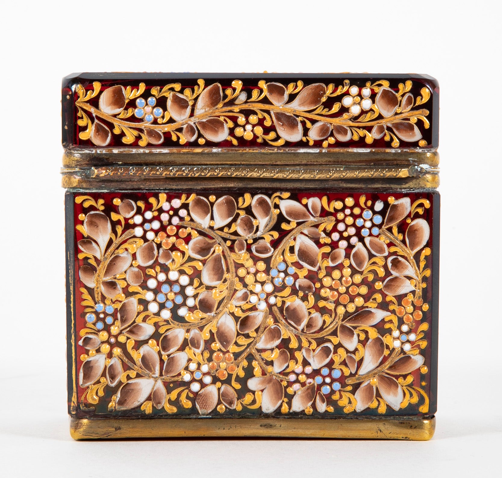 A 19th Century Moser Enameled Glass Box
