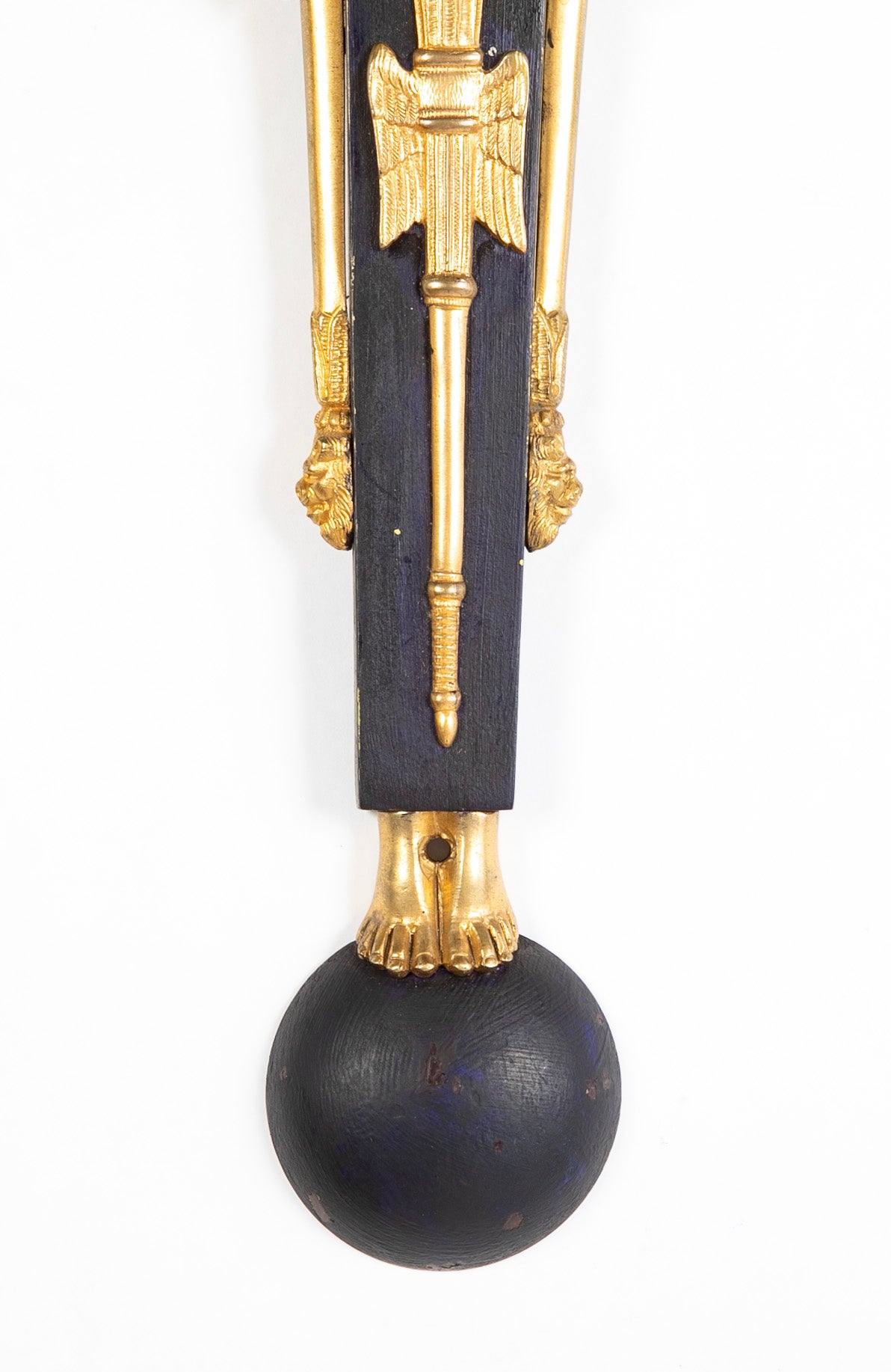 Pair of Empire Four Arm Gilded & Patinated Sphinx Figure Sconces