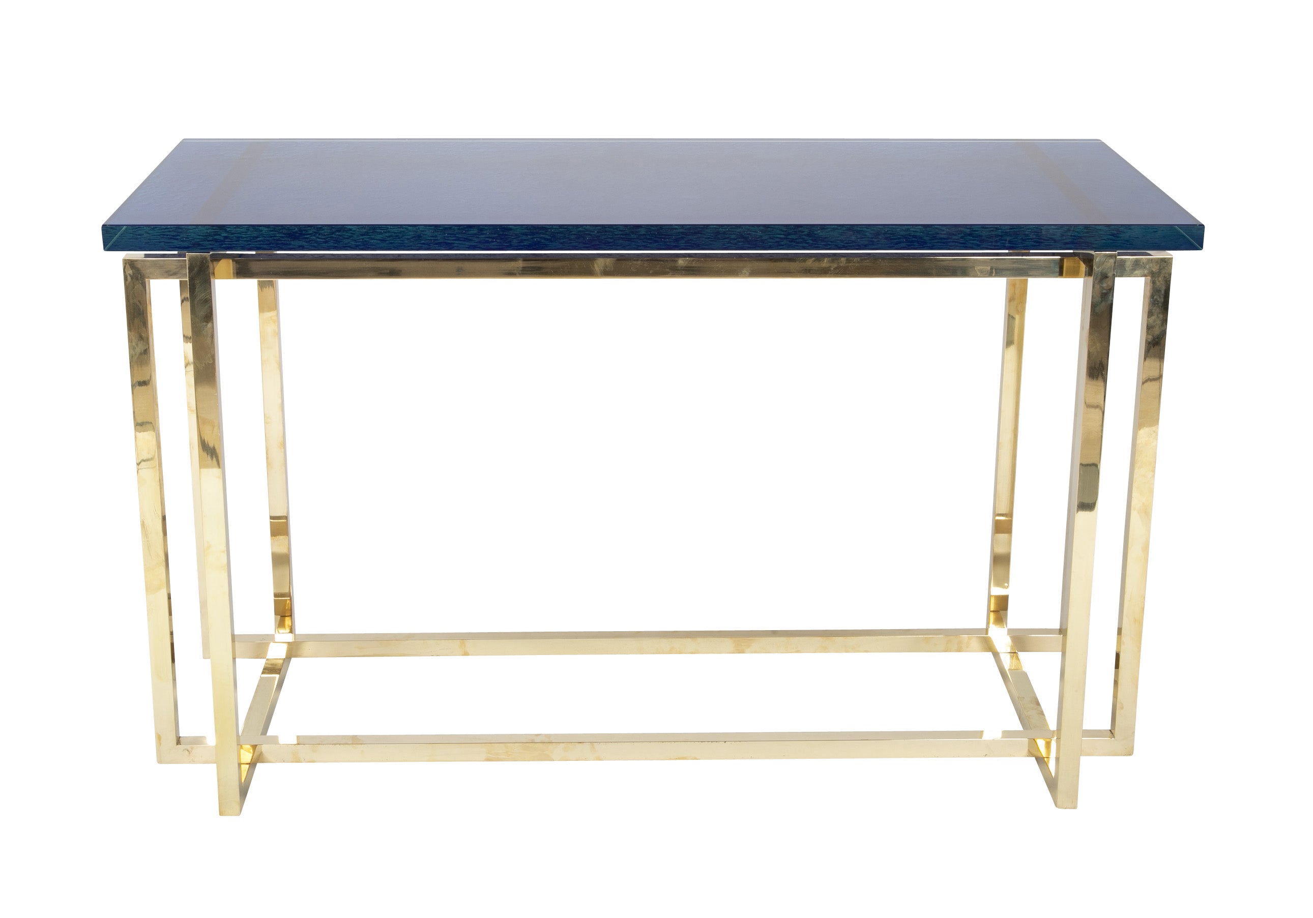 Romeo Rega Brass Console Table with Custom Top
