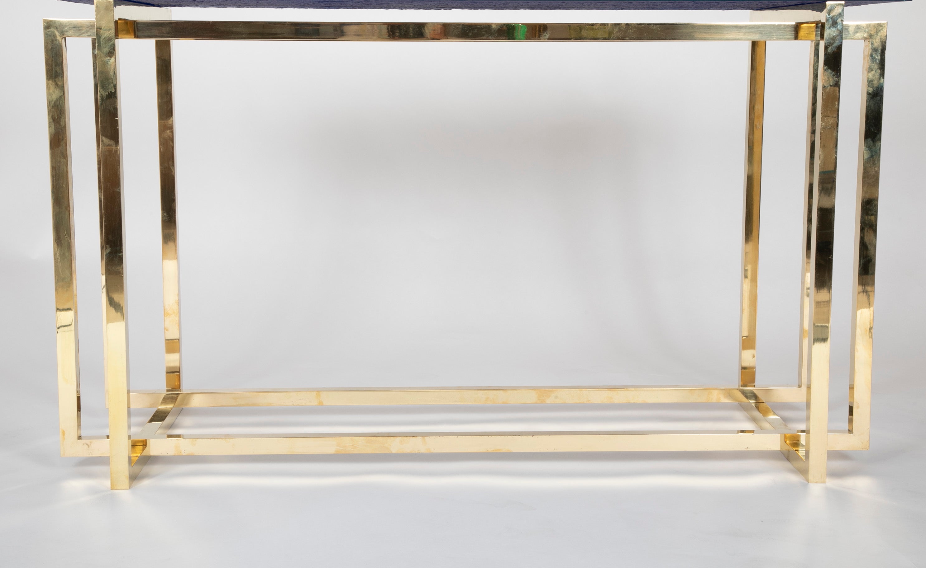 Romeo Rega Brass Console Table with Custom Top