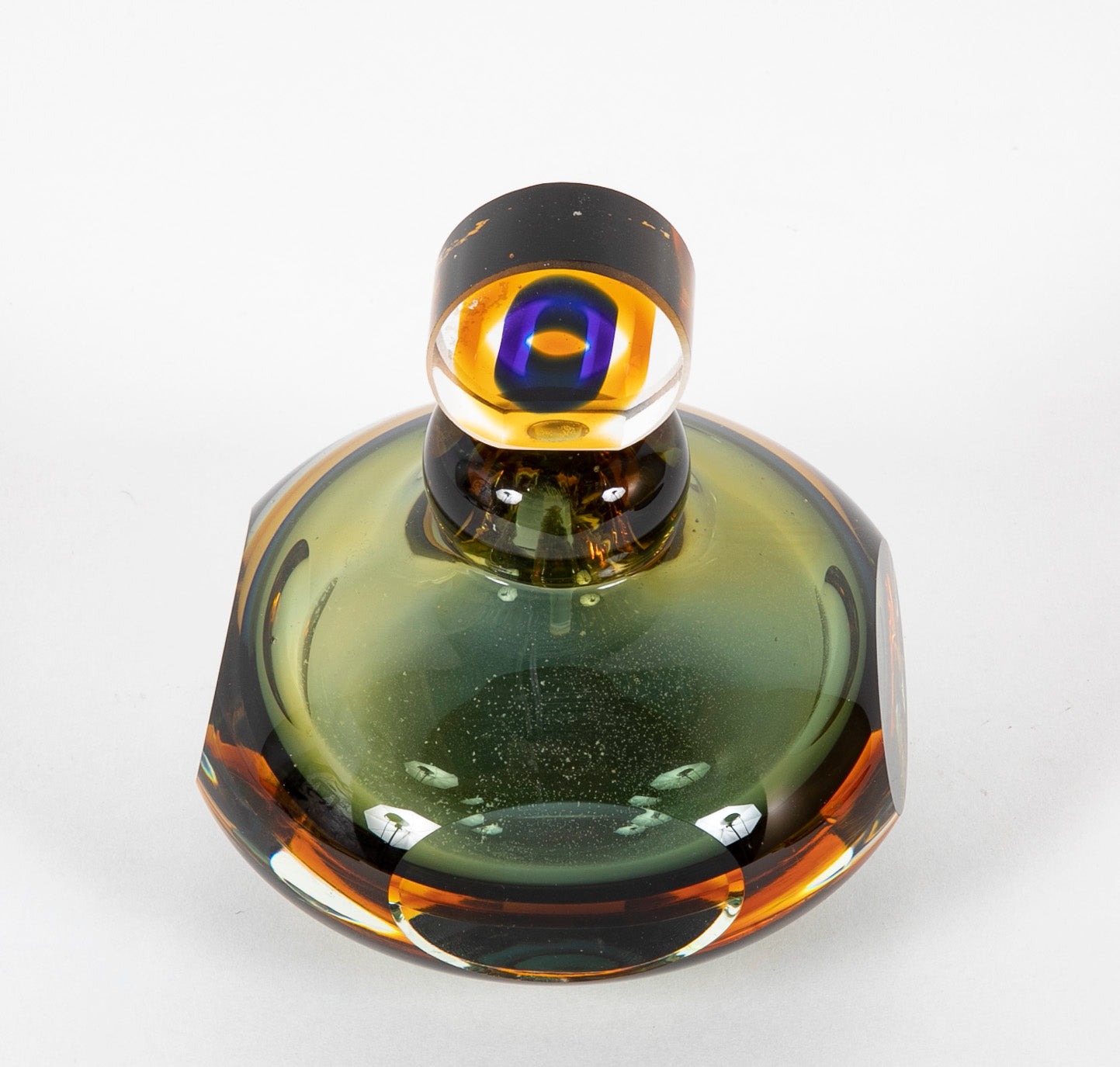 Murano Sommerso Glass Perfume Bottle with Stopper