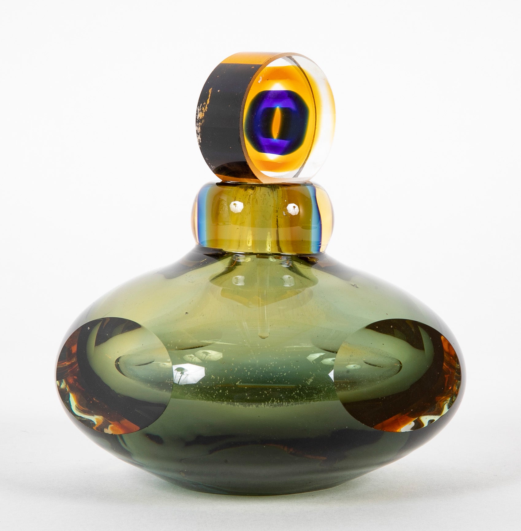 Murano Sommerso Glass Perfume Bottle with Stopper