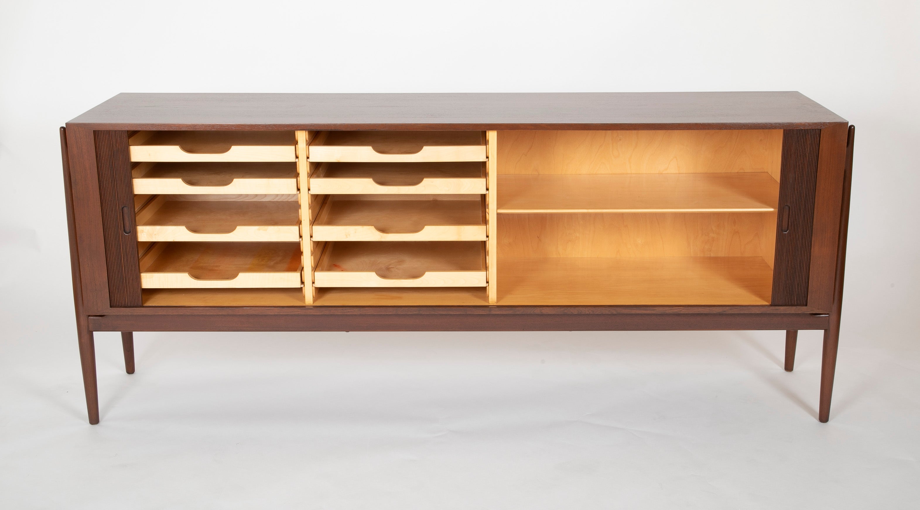 Tambour Door Sideboard Designed by Niels Vodder