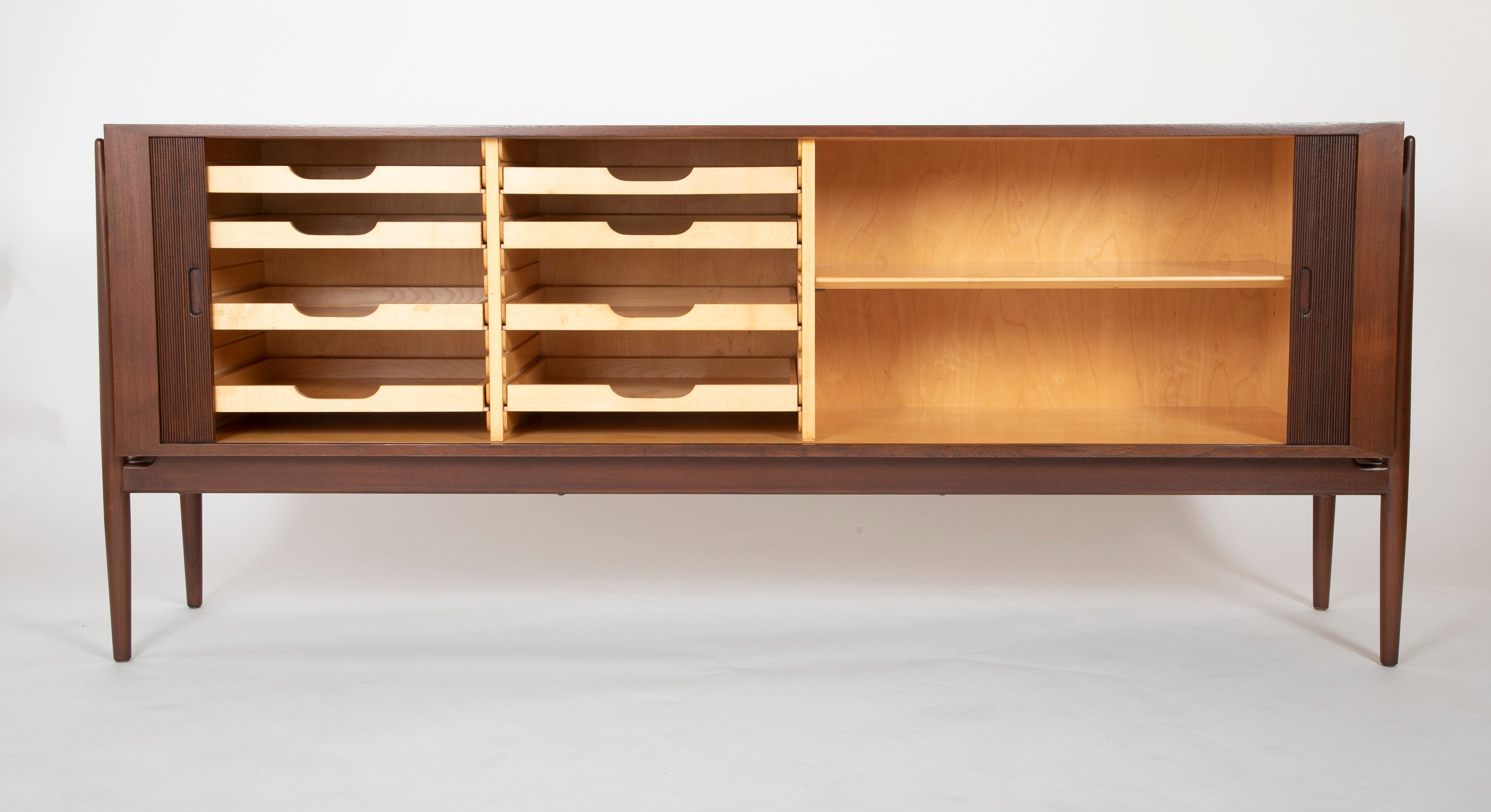 Tambour Door Sideboard Designed by Niels Vodder