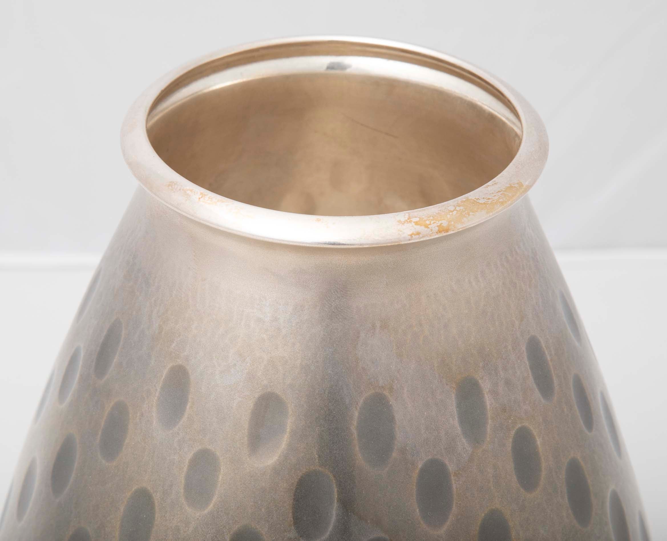Jungin 'Pure Silver' Thumbprint Vase for Mitsukoshi