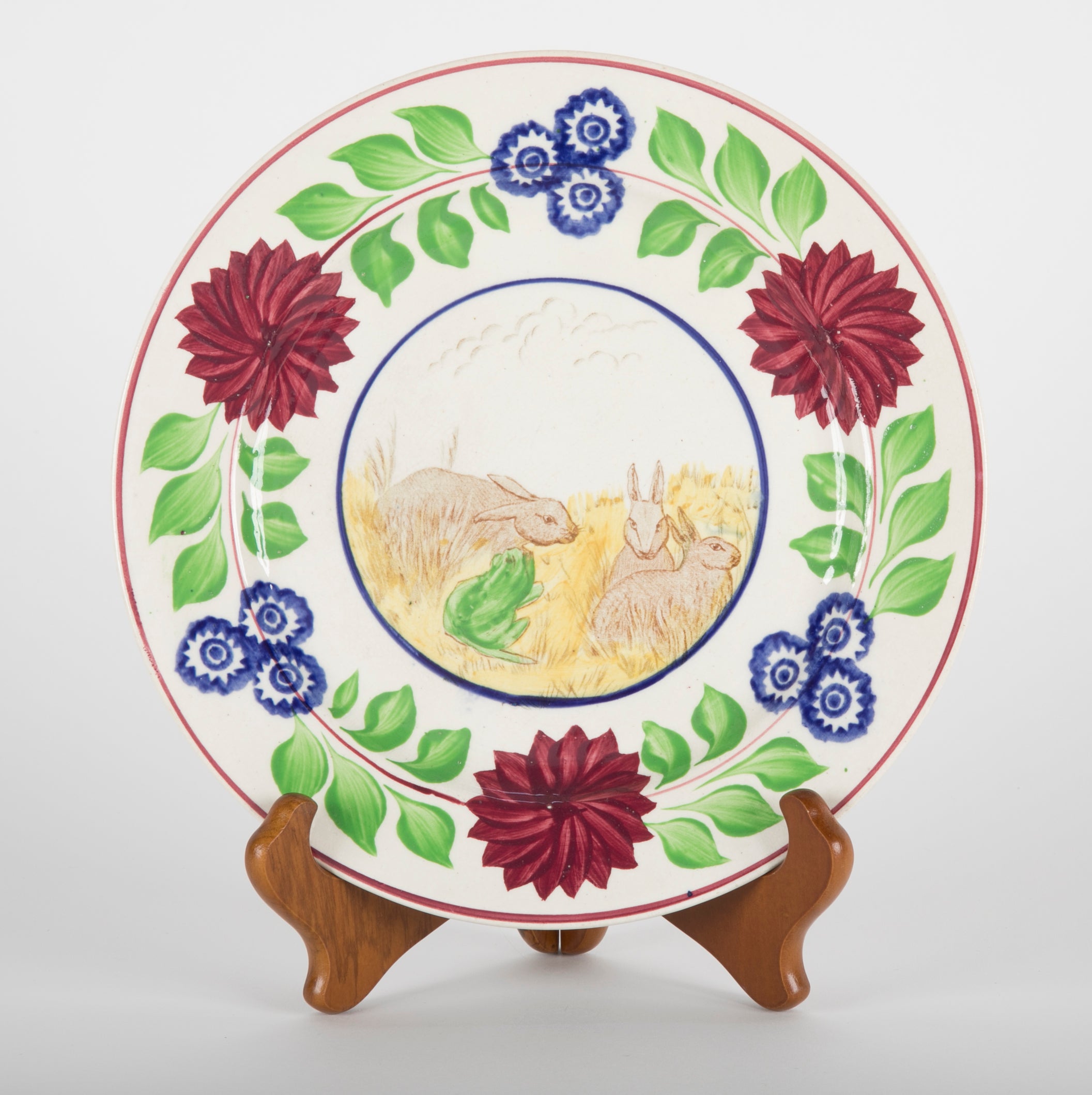 English "Rabbitware" Plates with Various Scenes & Patterns