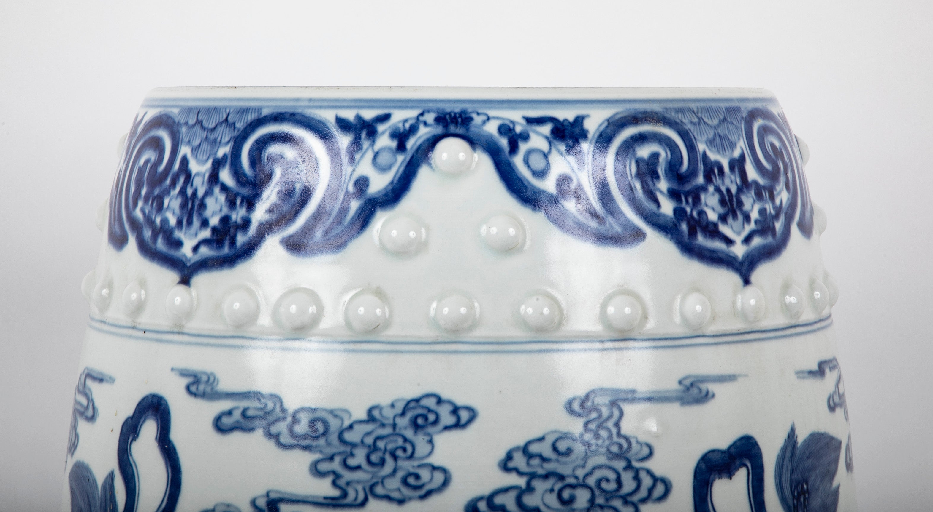 Chinese Blue & White Porcelain Garden Seat