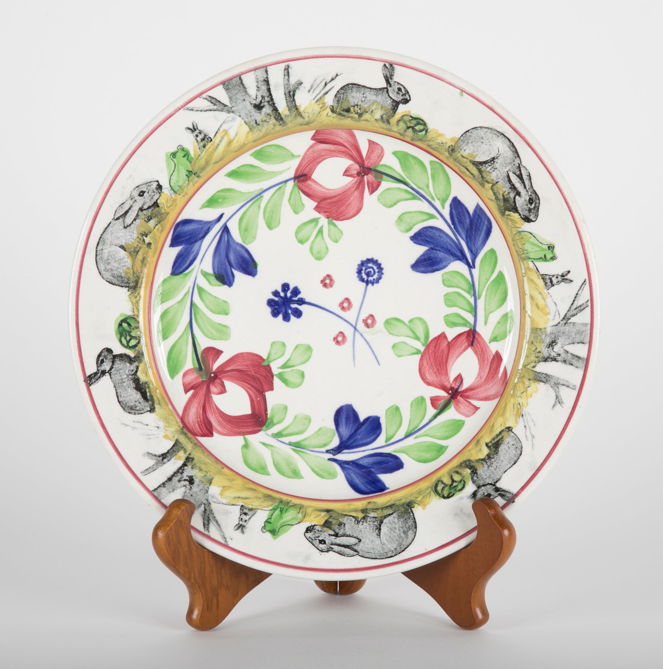 English "Rabbitware" Plates with Various Scenes & Patterns