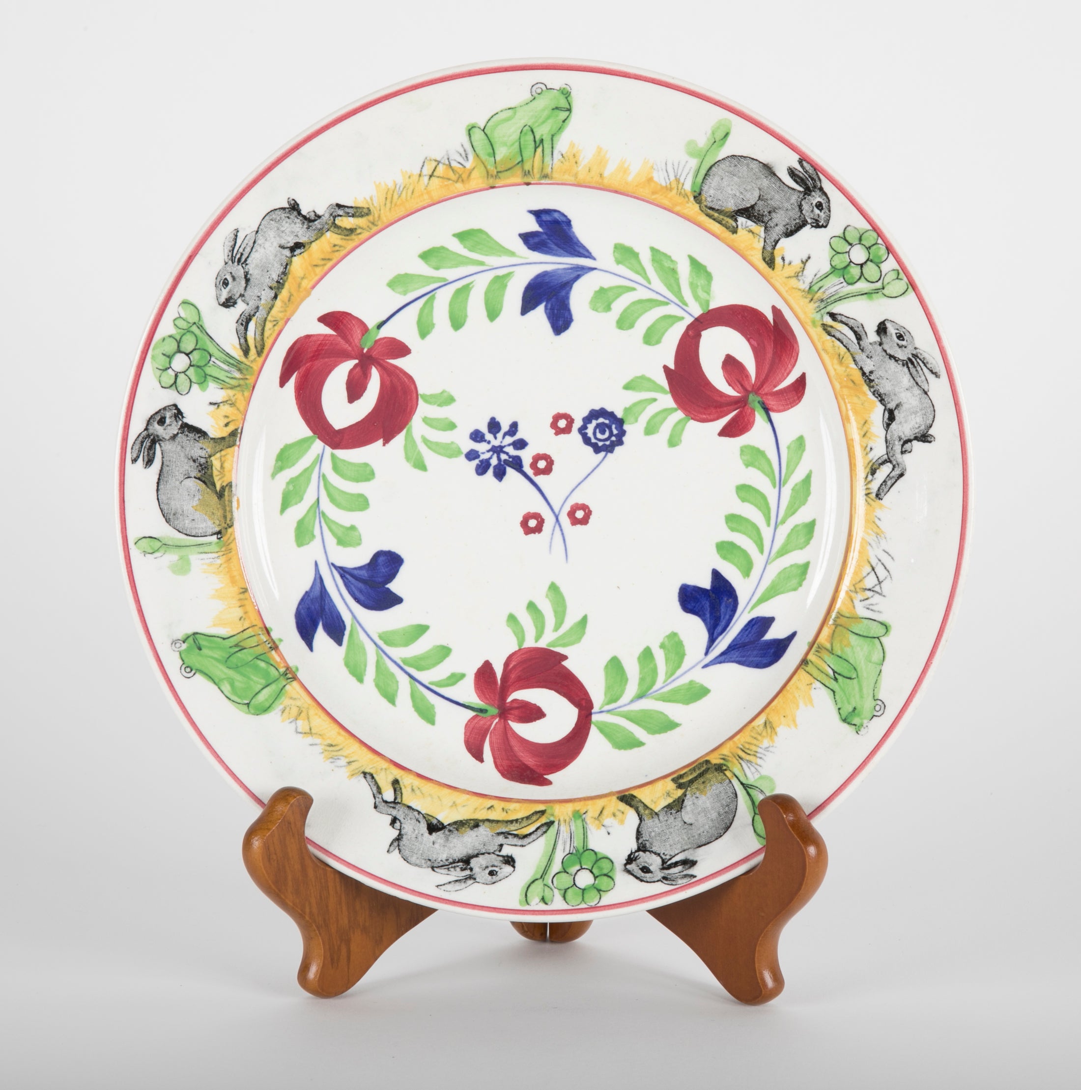 English "Rabbitware" Plates with Various Scenes & Patterns