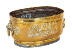 Early 19th Century Extra Large English Brass Jardiniere on Later Stand