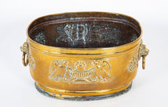 Early 19th Century Extra Large English Brass Jardiniere on Later Stand