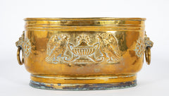 Early 19th Century Extra Large English Brass Jardiniere on Later Stand