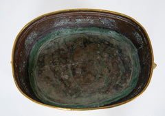 Early 19th Century Extra Large English Brass Jardiniere on Later Stand
